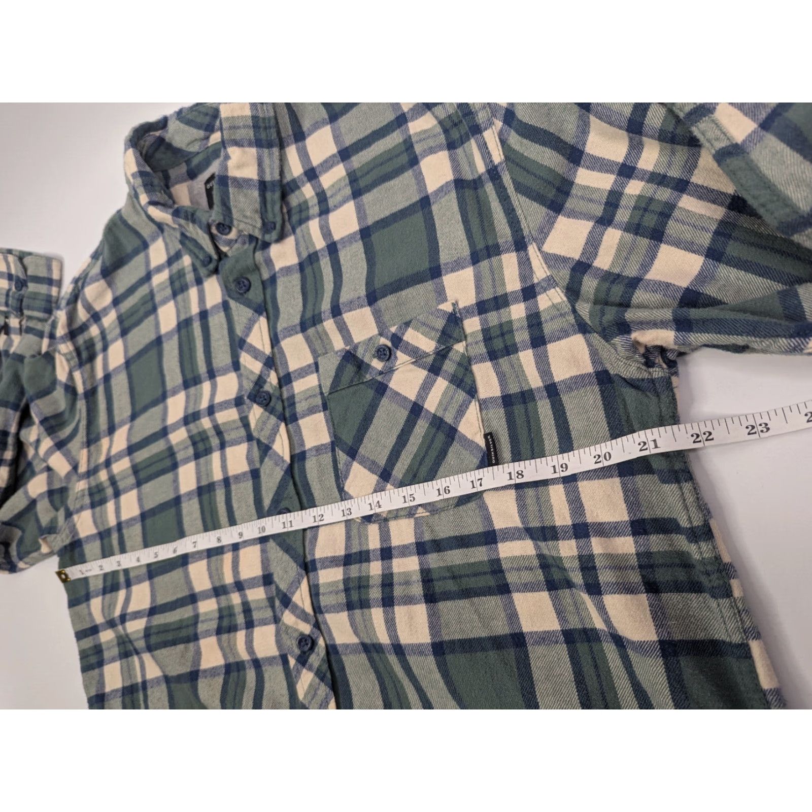 Quiksilver QuikSilver Shirt Men's Large Green Blue Plaid Flannel Regular Fit Skater Surf Size US L / EU 52-54 / 3 - 5 Thumbnail