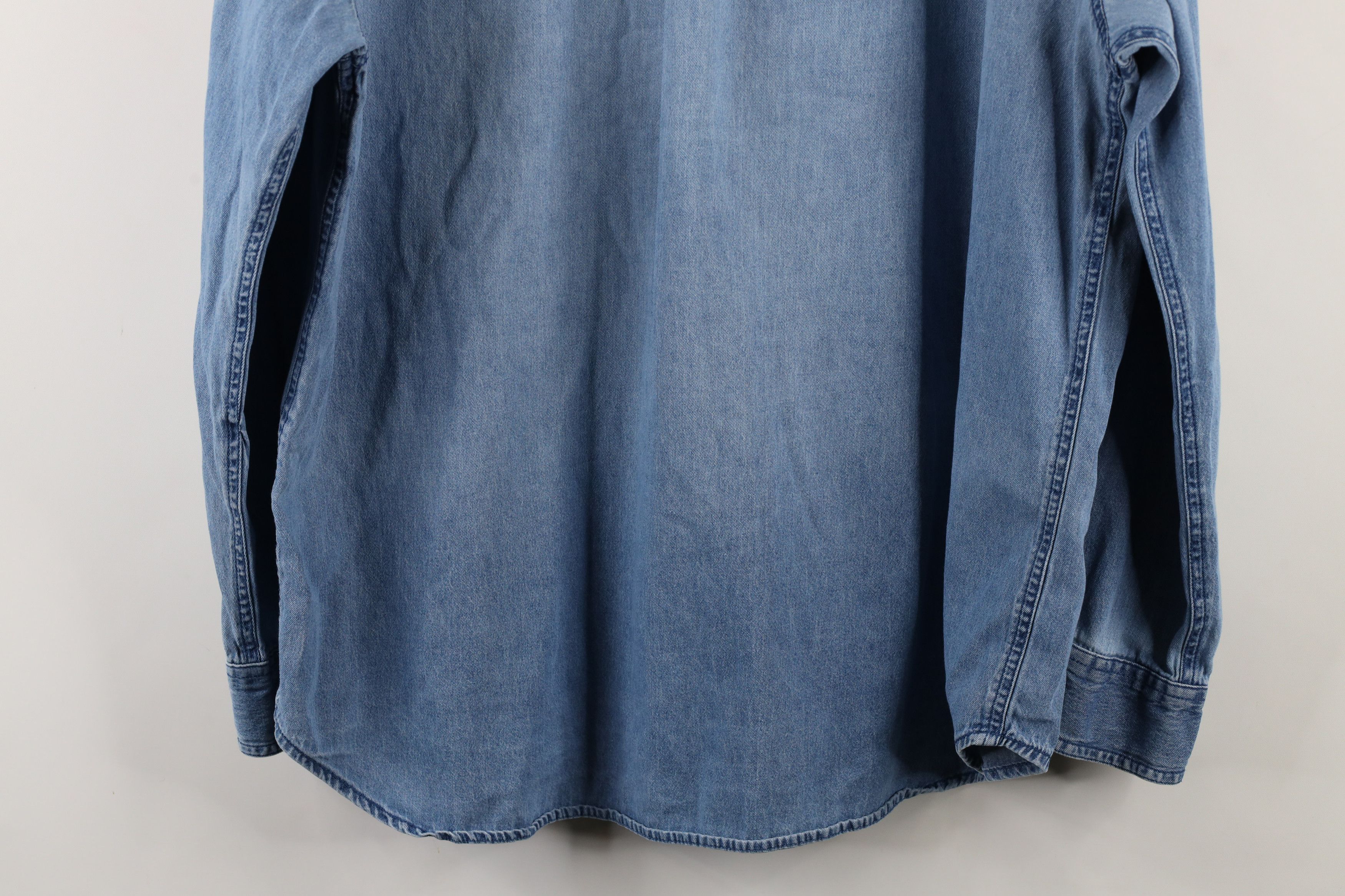 Vintage Vintage 90s Streetwear Denim Jean Button Down Shirt Blue Size US XL / EU 56 / 4 - 13 Thumbnail