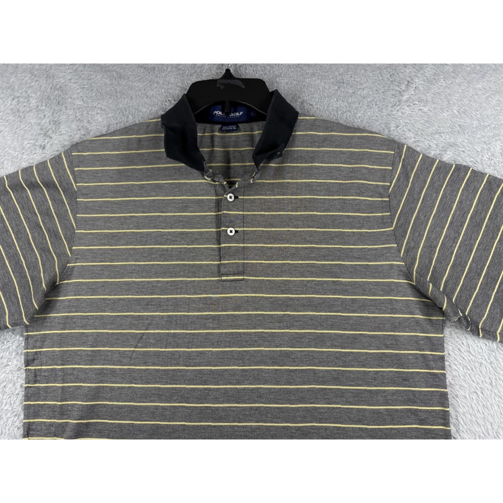 Ralph Lauren Ralph Lauren Polo Shirt Mens Large Gray Yellow Stripe Golf Polo 100% Cotton Shirt Mens Large Gray Yellow Stripe Golf Golfer 100% Cotton Size US L / EU 52-54 / 3 - 4 Thumbnail