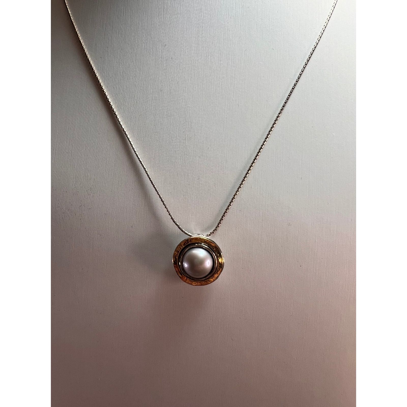Other Silver Pearl With Gold Over 925 sterling silver Necklace Size ONE SIZE - 3 Thumbnail