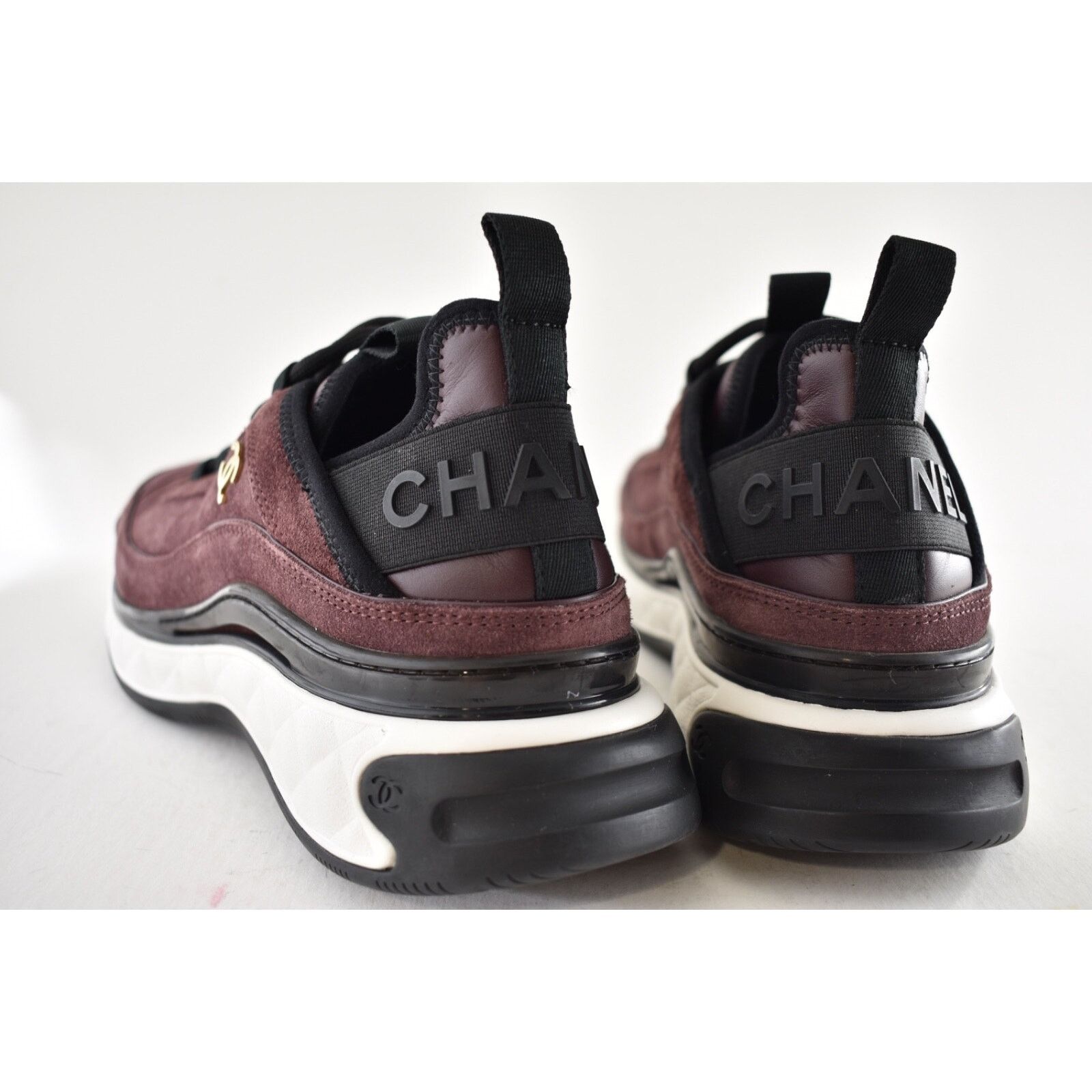 Chanel Chanel 23K Burgundy CC Logo Lace Low Top Trainer Sneaker 37 Size US 7 / IT 37 - 10 Thumbnail