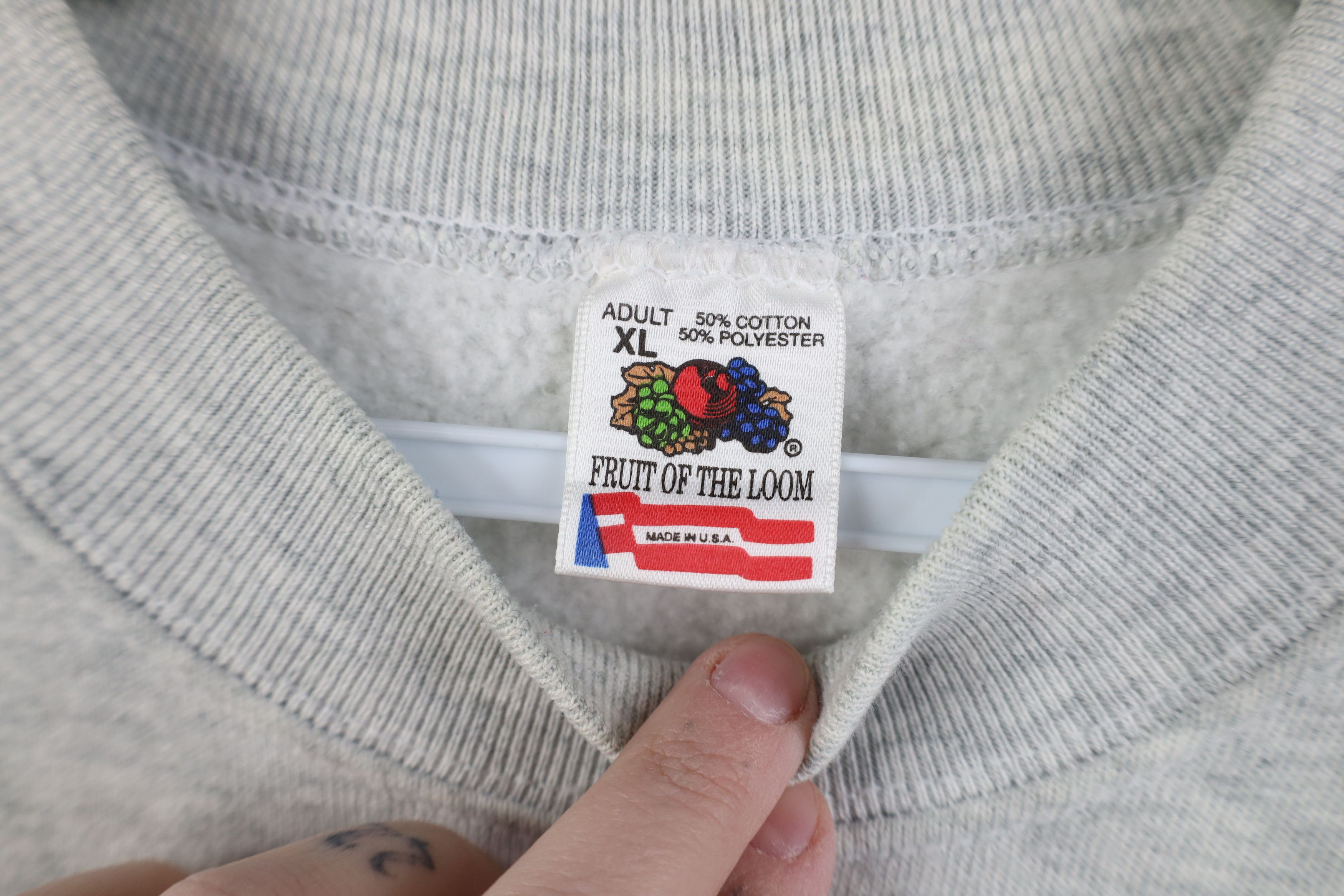Vintage Vintage 90s Streetwear Crewneck Sweatshirt Heather Gray USA Size US XL / EU 56 / 4 - 11 Thumbnail