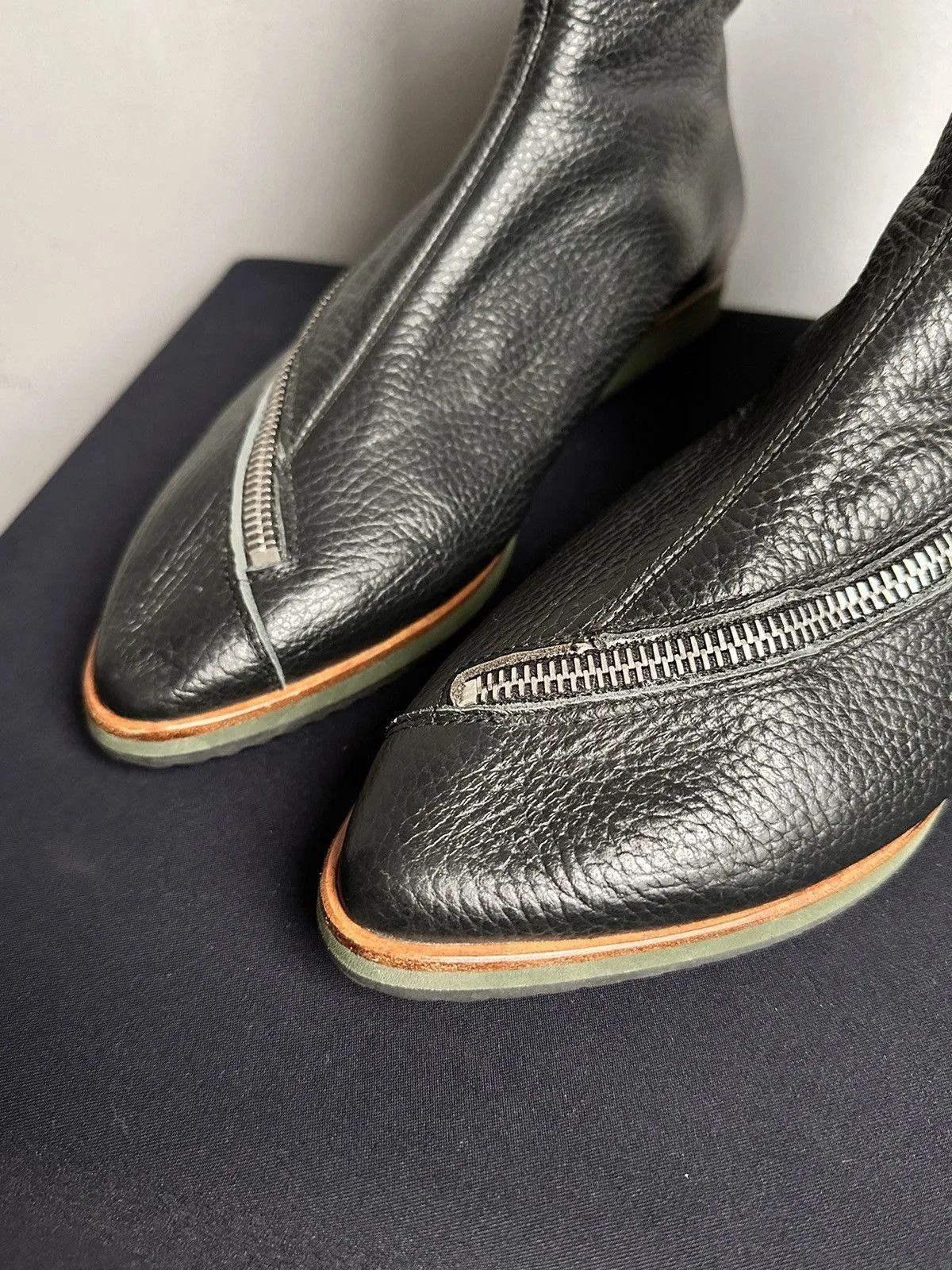 If Six Was Nine Leather Boots Metal Zip Vintage Rick Owens Style Y2K Size US 7 / IT 37 - 9 Thumbnail
