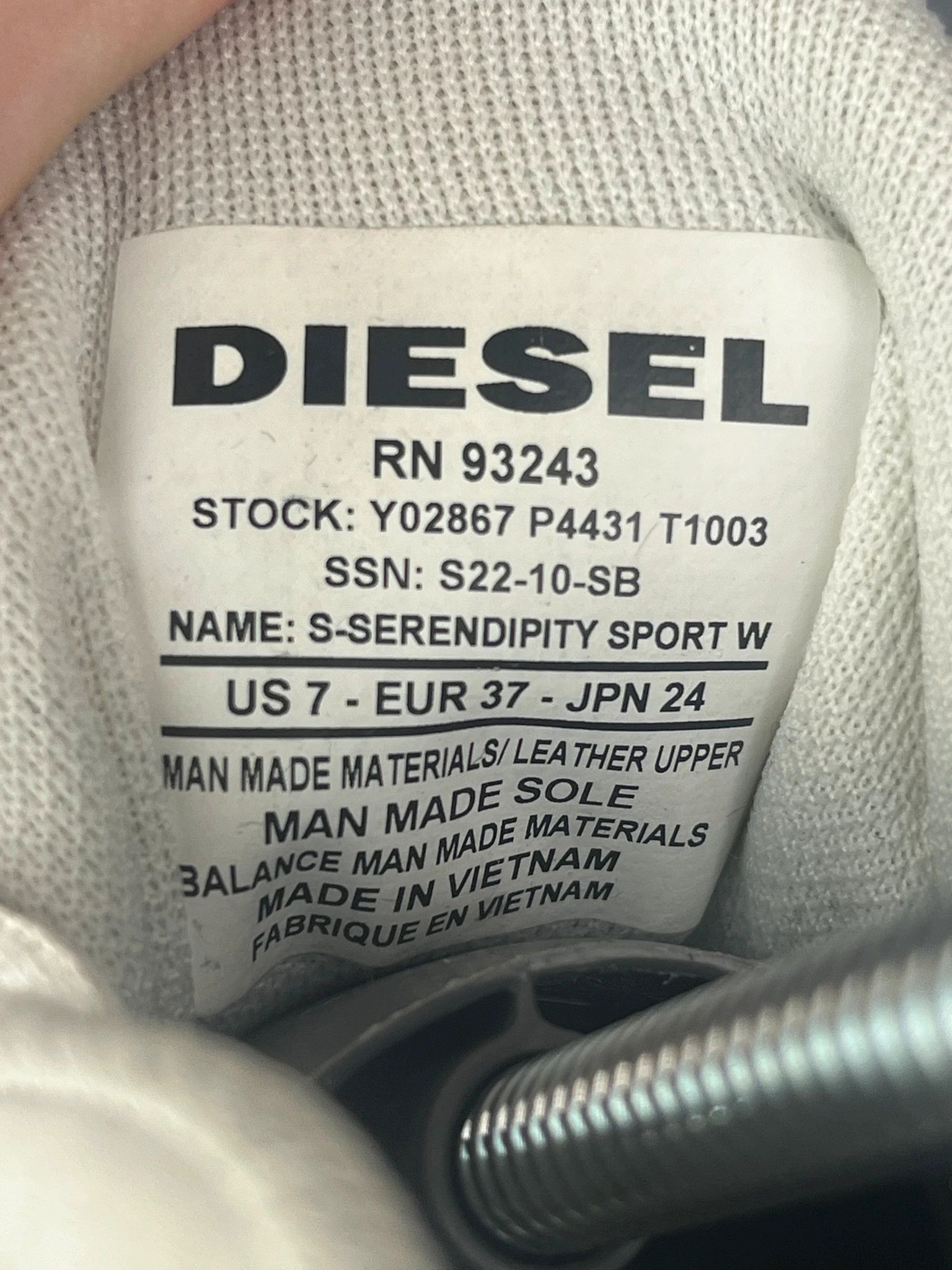 Diesel Diesel white sneakers minimalist mesh suede vintage Size US 7 / IT 37 - 8 Thumbnail