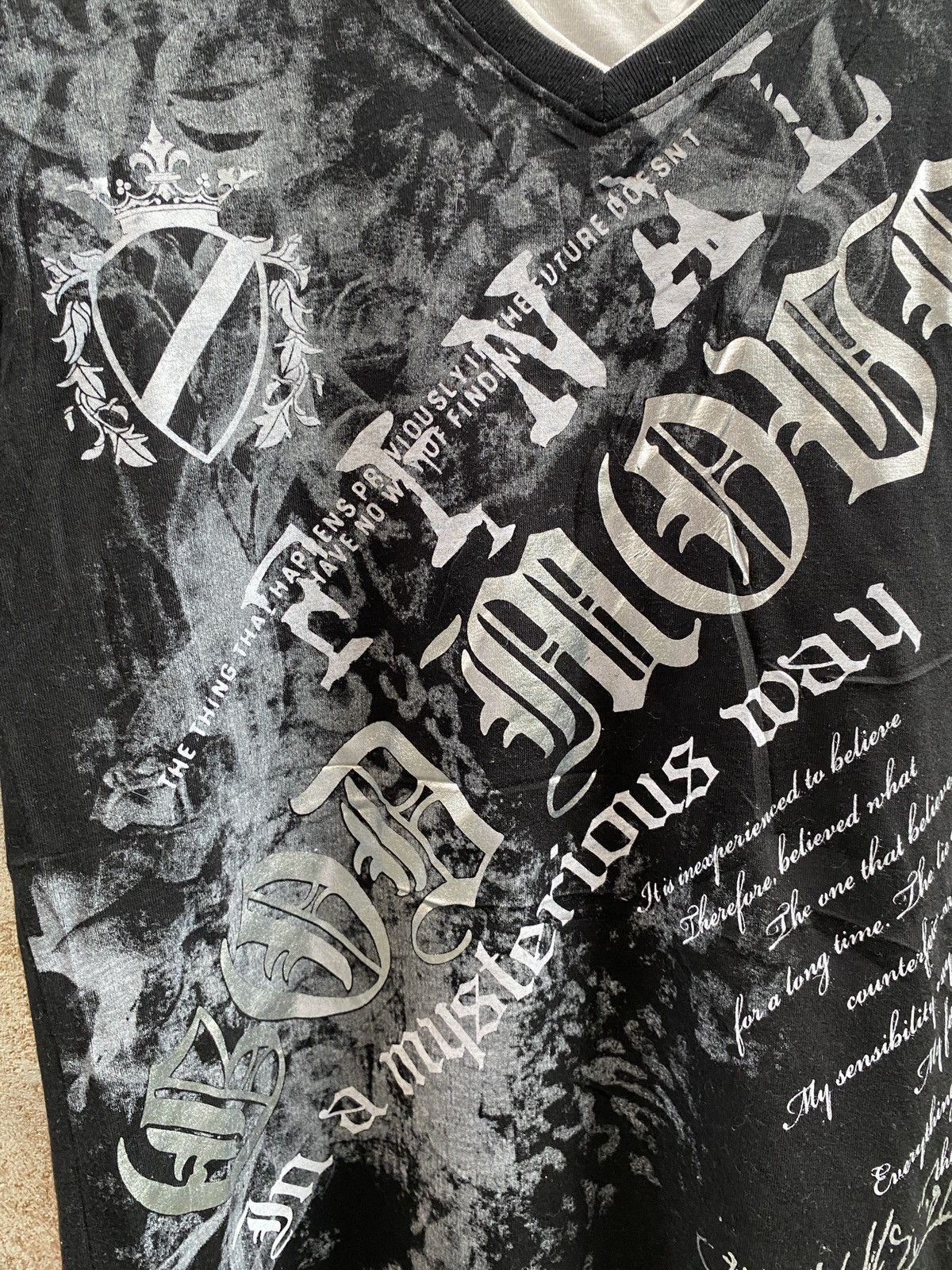 Hysteric Glamour × If Six Was Nine × Le Grande Bleu (L.G.B.) Japanese Glash Ahead Poem Seditionaries Double Layer Tshirt Size US M / EU 48-50 / 2 - 6 Thumbnail
