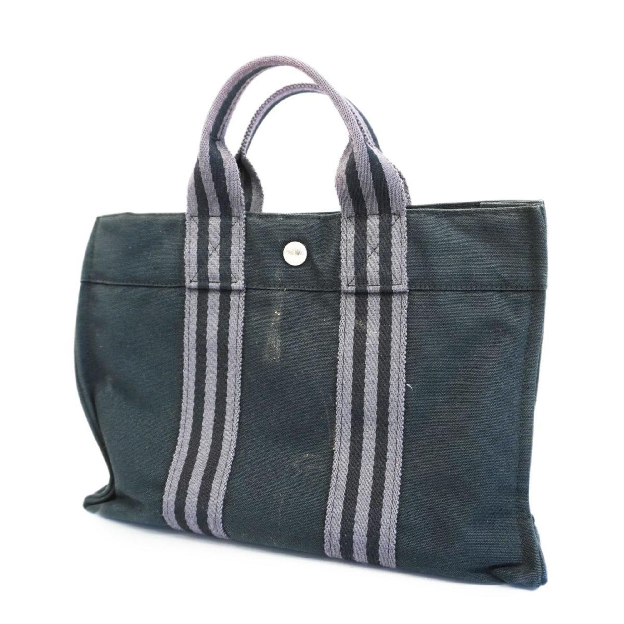 image of Hermes Tote Bag Foult Pm Canvas Black Women's