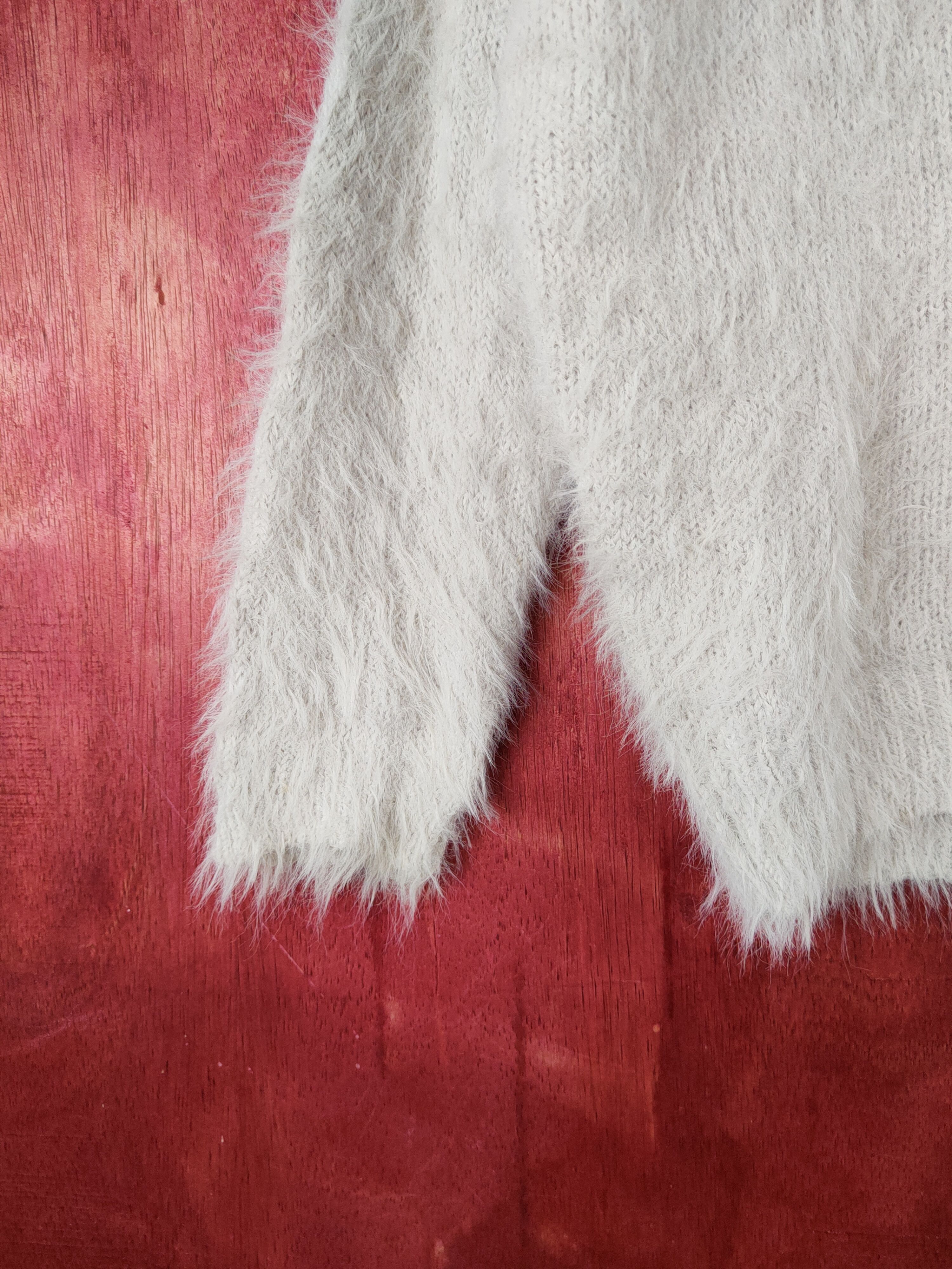 Homespun Knitwear Archives Light Gray Shag Shaggy Fur Mohair Knitwear #S2177 Size M / US 6-8 / IT 42-44 - 4 Thumbnail