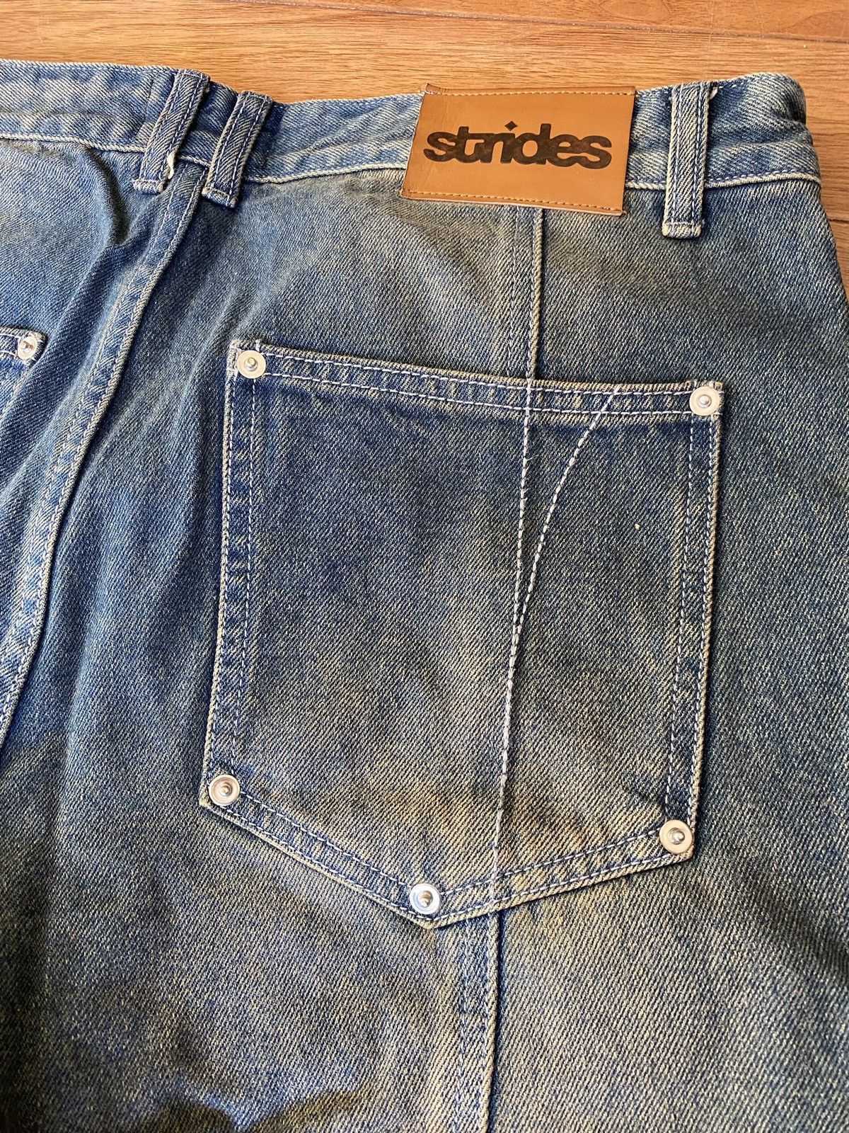 Designer × Vintage Strides 3 Stitch Baggy Jeans Size US 34 / EU 50 - 5 Thumbnail