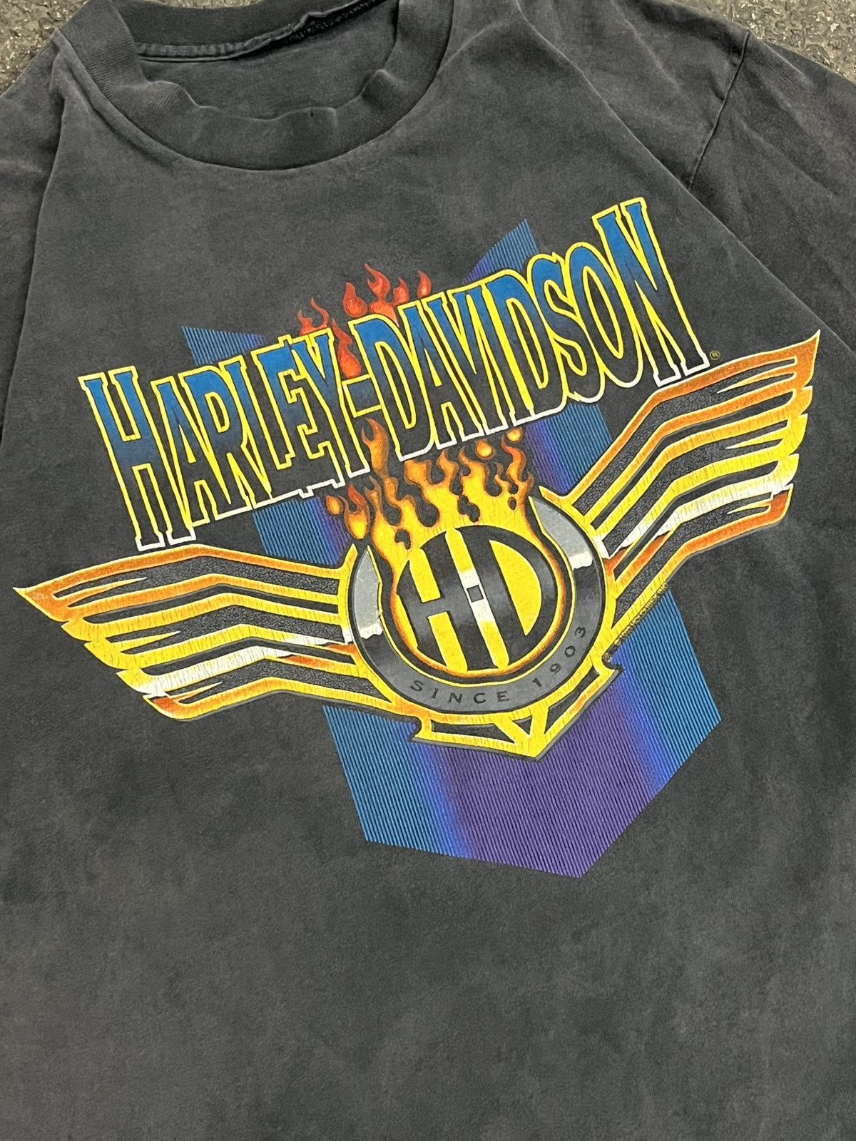 Harley Davidson × Vintage Harley Davidson 90s vintage tee faded streetwear hype skater Size US XL / EU 56 / 4 - 2 Thumbnail
