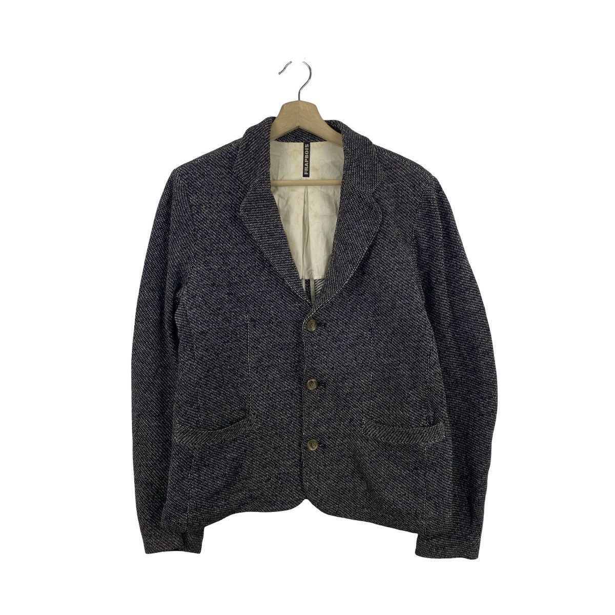 Vintage Vintage FRAPBOIS Tweed Blazer Jacket Japanese Designer Size M / US 6-8 / IT 42-44 - 3 Thumbnail