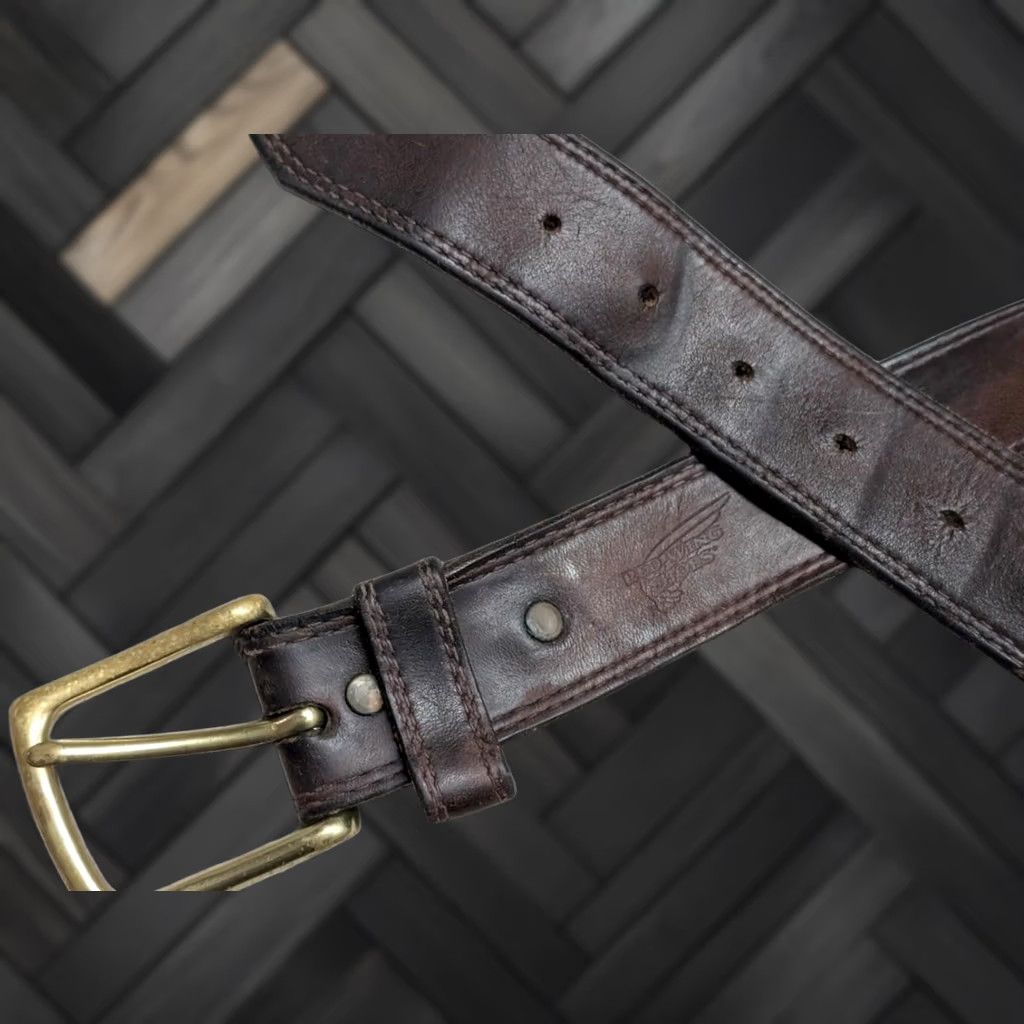 Vintage VINTAGE Red Wing Shoes belt Western 40 brown cowhide leather belt Mens Size 40 - 1 Thumbnail
