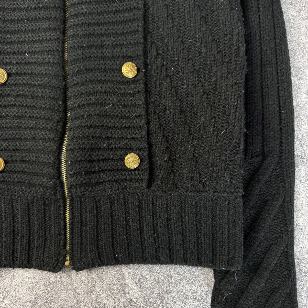 If Six Was Nine Napoleon Black Knitted Military Cardigan Gold Crest Buttons Size S / US 4 / IT 40 - 4 Thumbnail