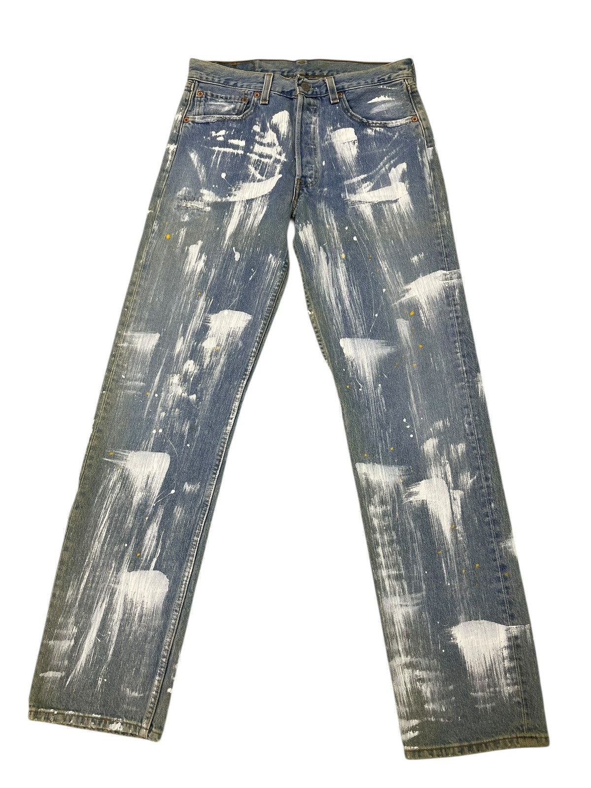 Levi's Vtg 1998 Levi’s 501 USA Painted Art Regular Straight 3🟦8 Size US 31 - 9 Thumbnail