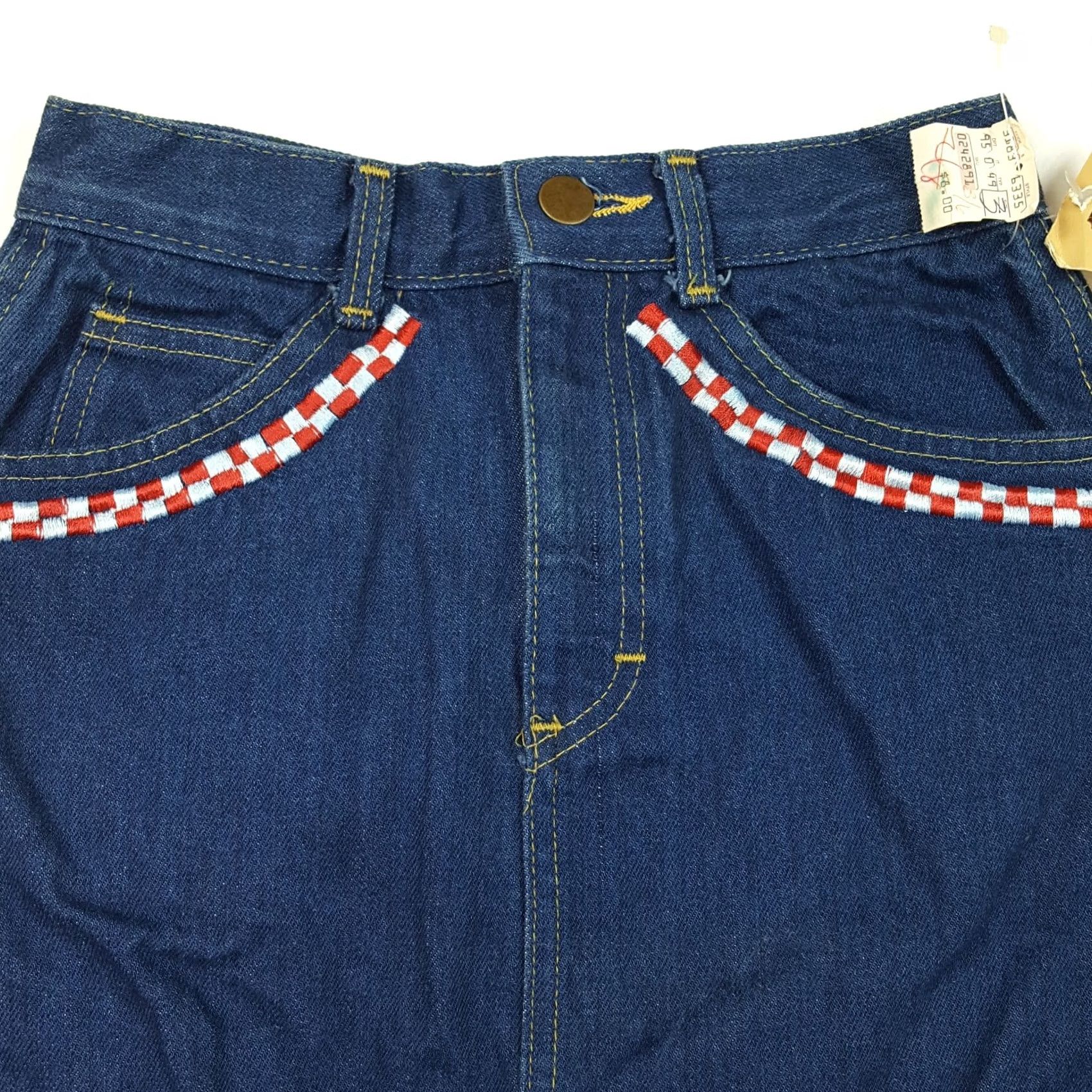 Vintage VINTAGE Sierra West Denim Western Pencil Skirt High Waist 3 Blue Womens 80s Southwestern Halloween? Size 26" / US 2 / IT 38 - 2 Thumbnail