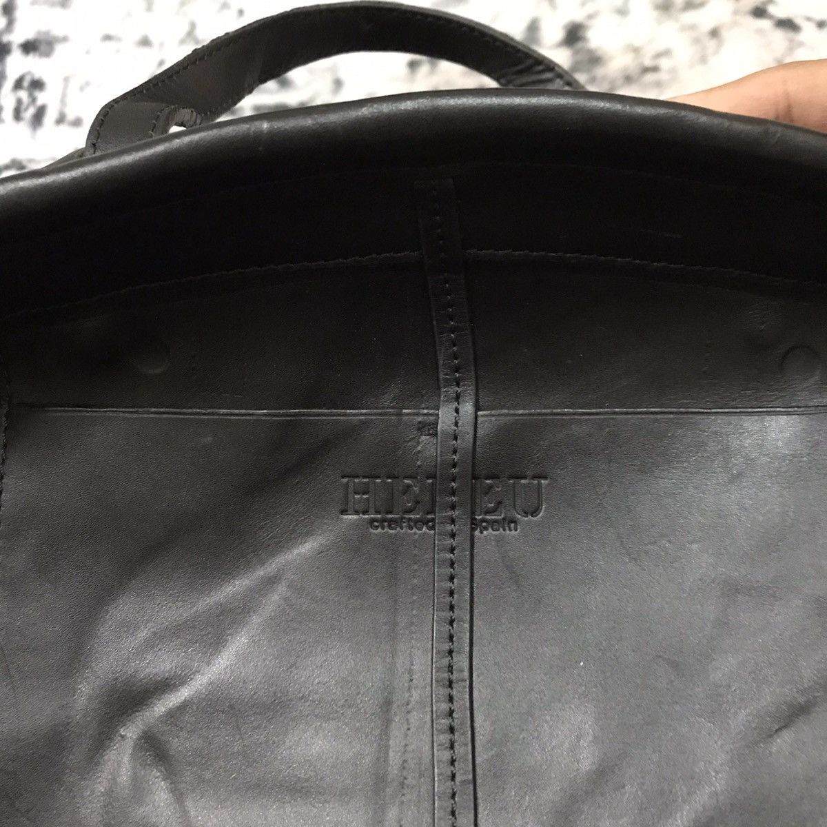 Designer × Hereu HEREU CRAFTED IN SPAIN BLACK LEATHER BUCKET TOTE BAG Size ONE SIZE - 8 Thumbnail