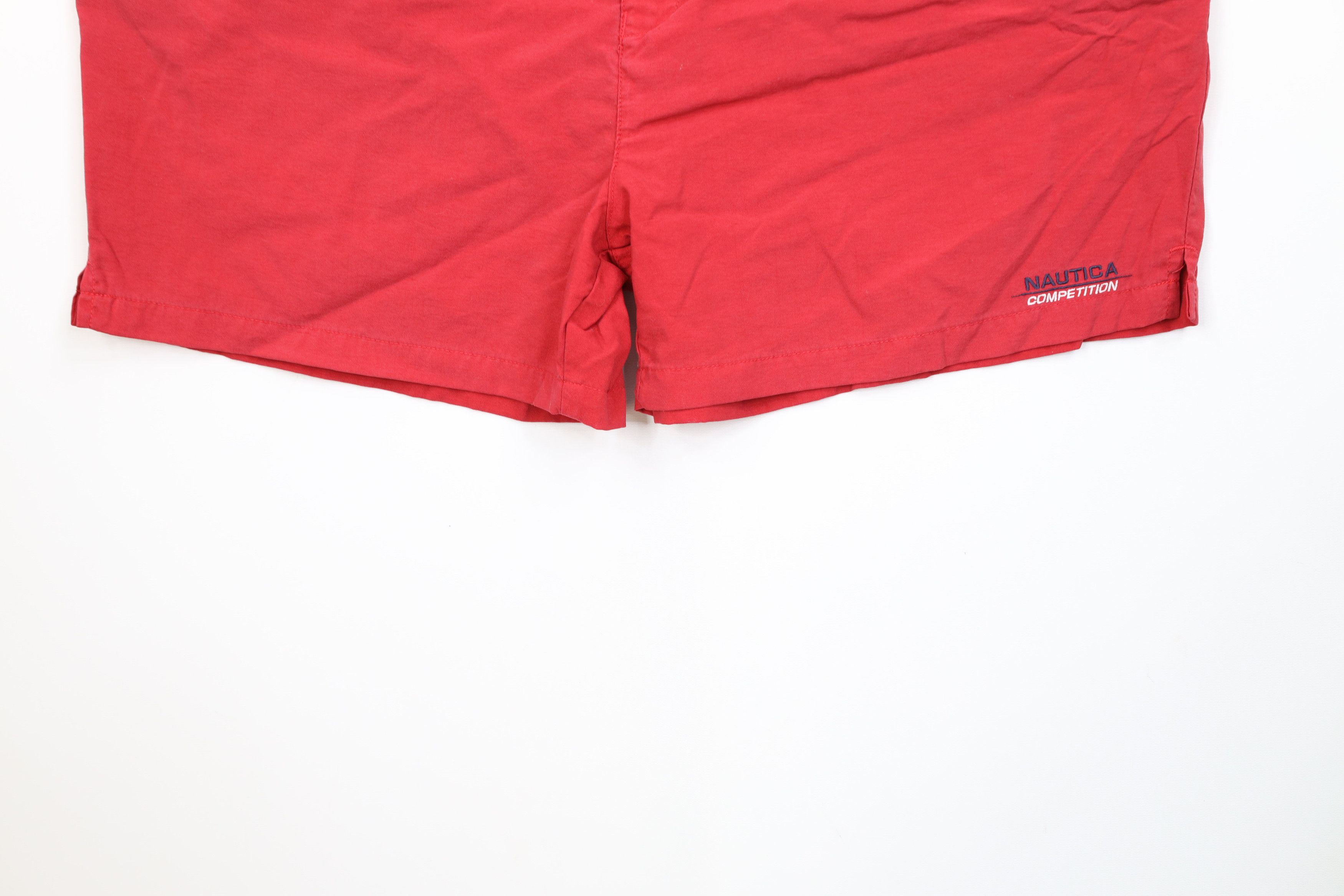 Nautica Vintage 90s Nautica Competition Above Knee Shorts Red Size US 36 / EU 52 - 4 Thumbnail