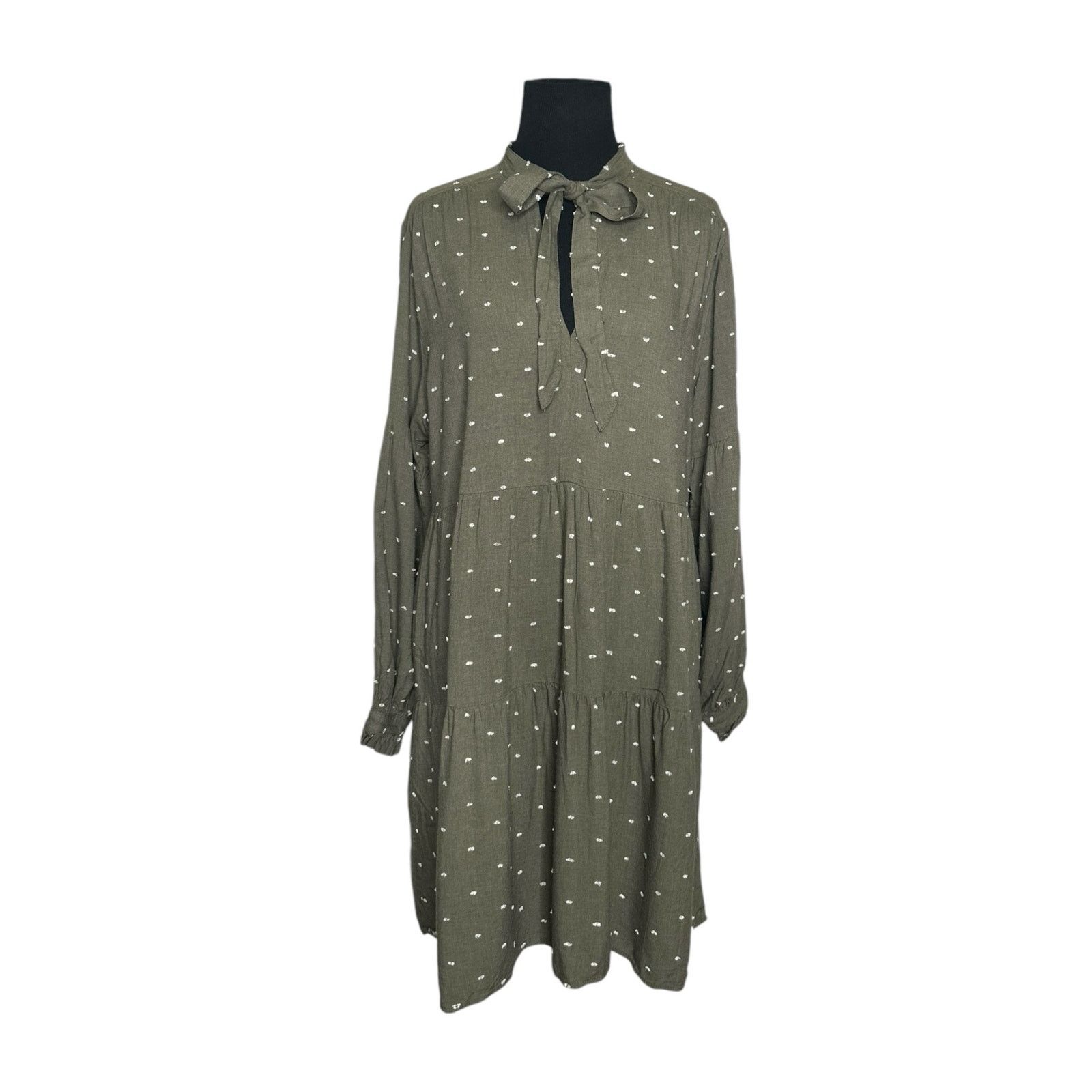 Zara Zara green white polka dots tiered dress size Large Size L / US 10 / IT 46 - 7 Thumbnail