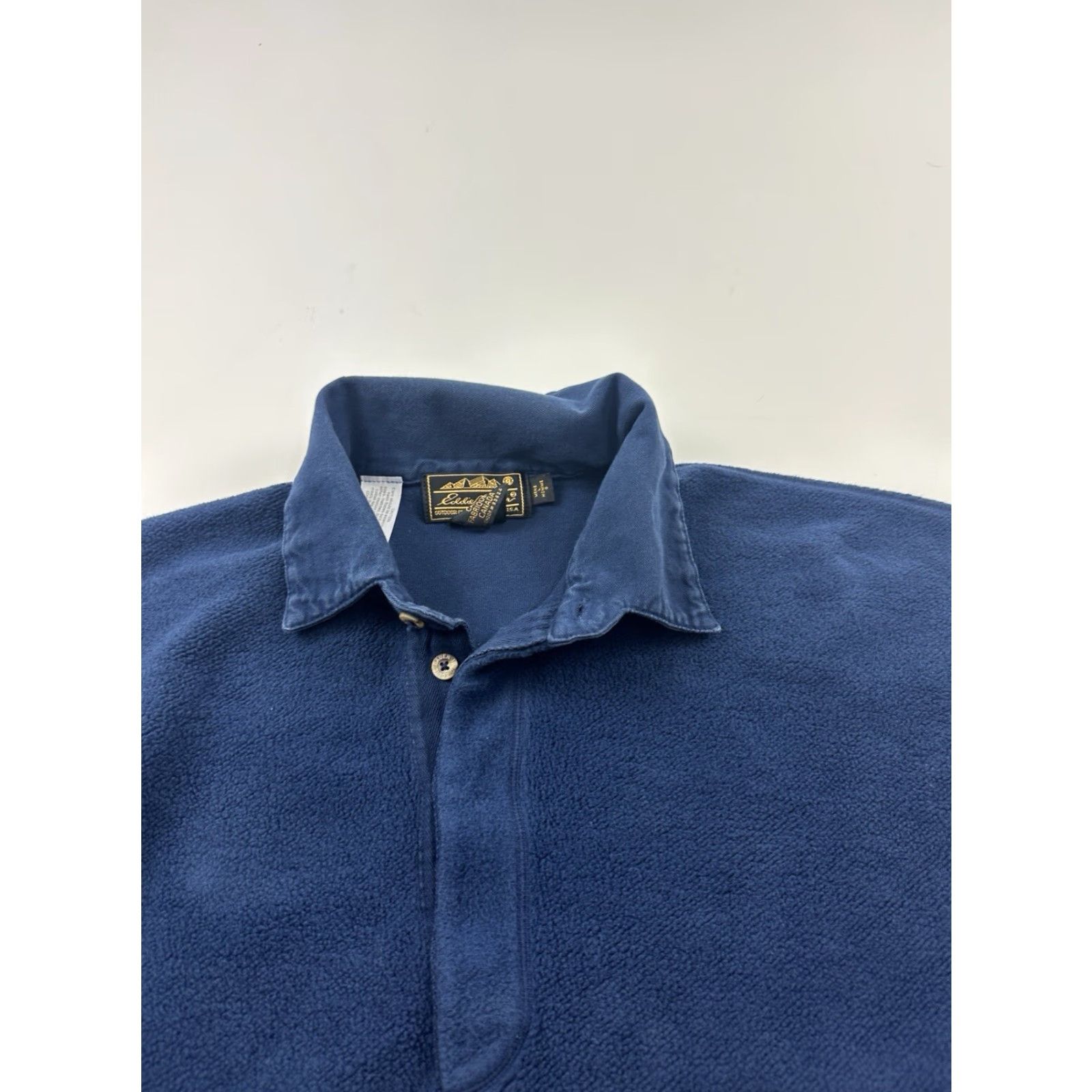 Eddie Bauer VINTAGE Eddie Bauer Shirt Mens Large Blue Fleece Long Sleeve Polo Pullover Size US L / EU 52-54 / 3 - 5 Thumbnail
