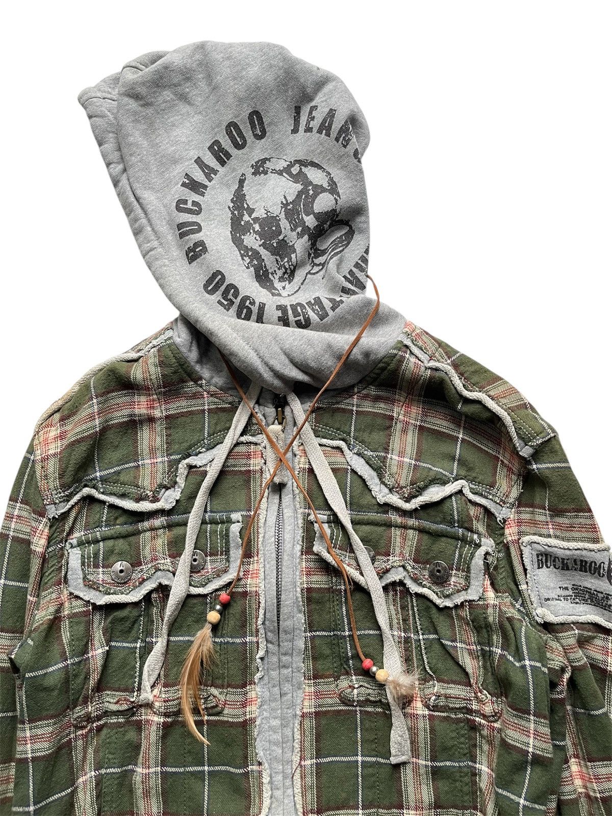 BUCKAROO Buckaroo crazy distressed flanel hoodie Size US L / EU 52-54 / 3 - 3 Thumbnail