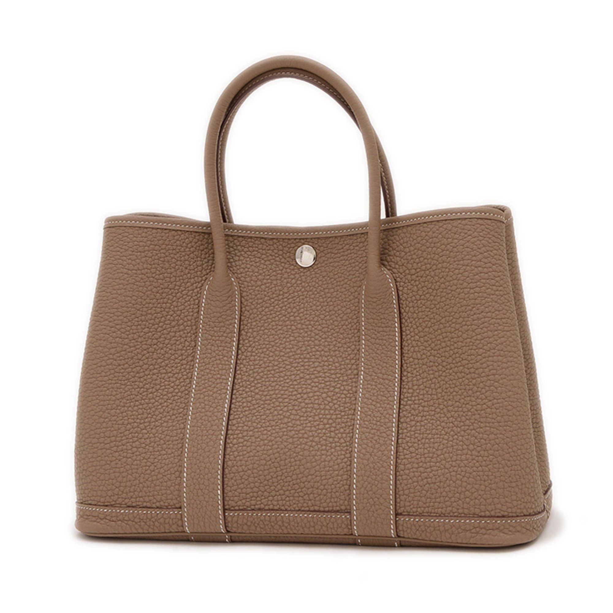 Hermes Garden Party Tpm 30 Tote Bag Negonda Etoupe W Engraved in Grey, Women's