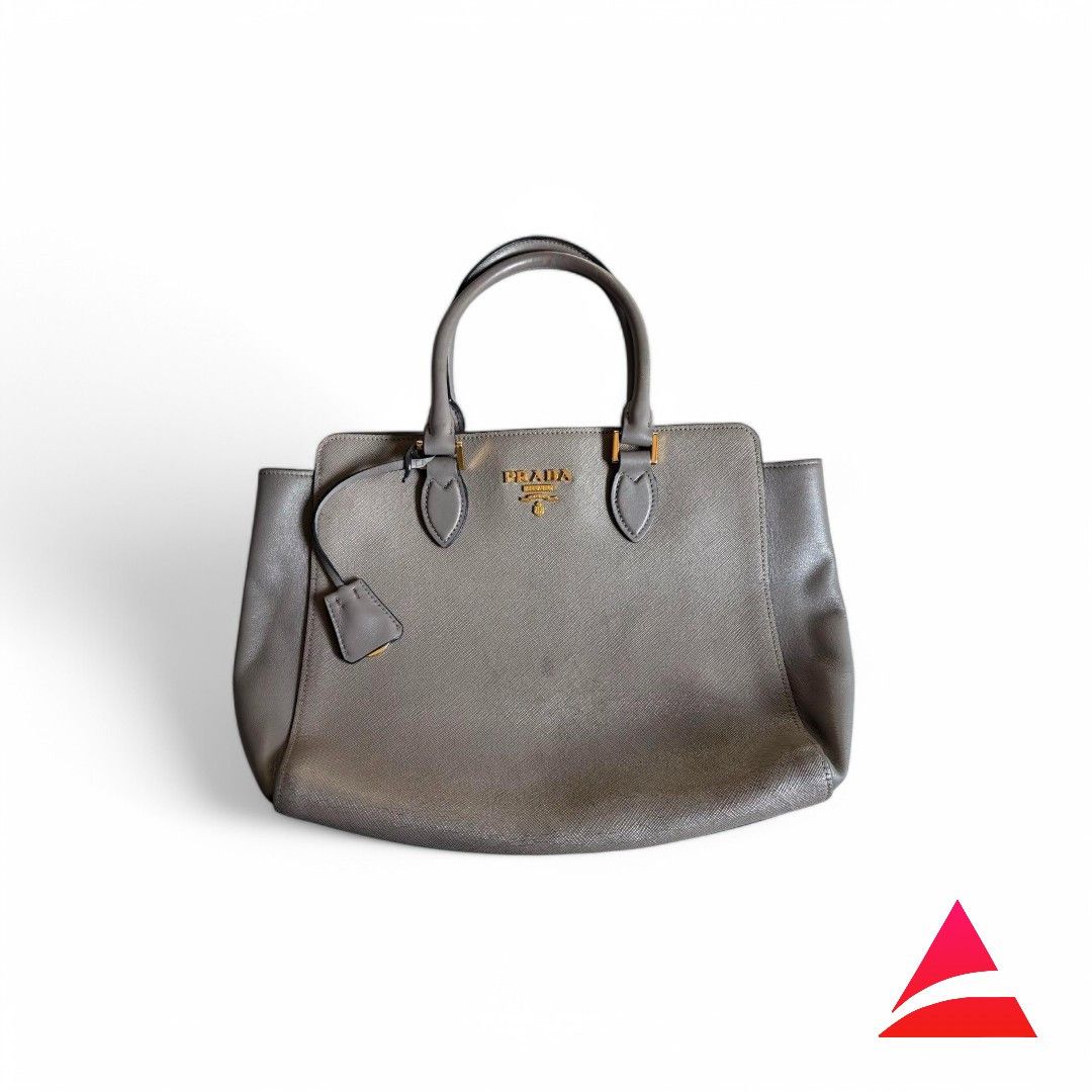 Prada Prada - Saffiano Gray Leather Handbag Shoulder Bag 2-way Size ONE SIZE - 1 Thumbnail