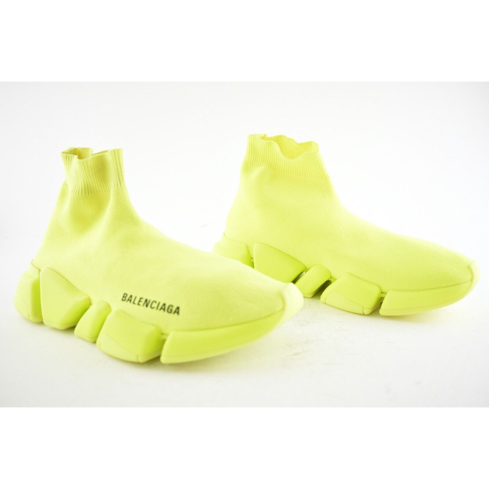 Balenciaga Speed 2.0 Sock Fluo Logo High Top Knit Trainer Sneaker 37 Size US 7 / IT 37 - 4 Thumbnail