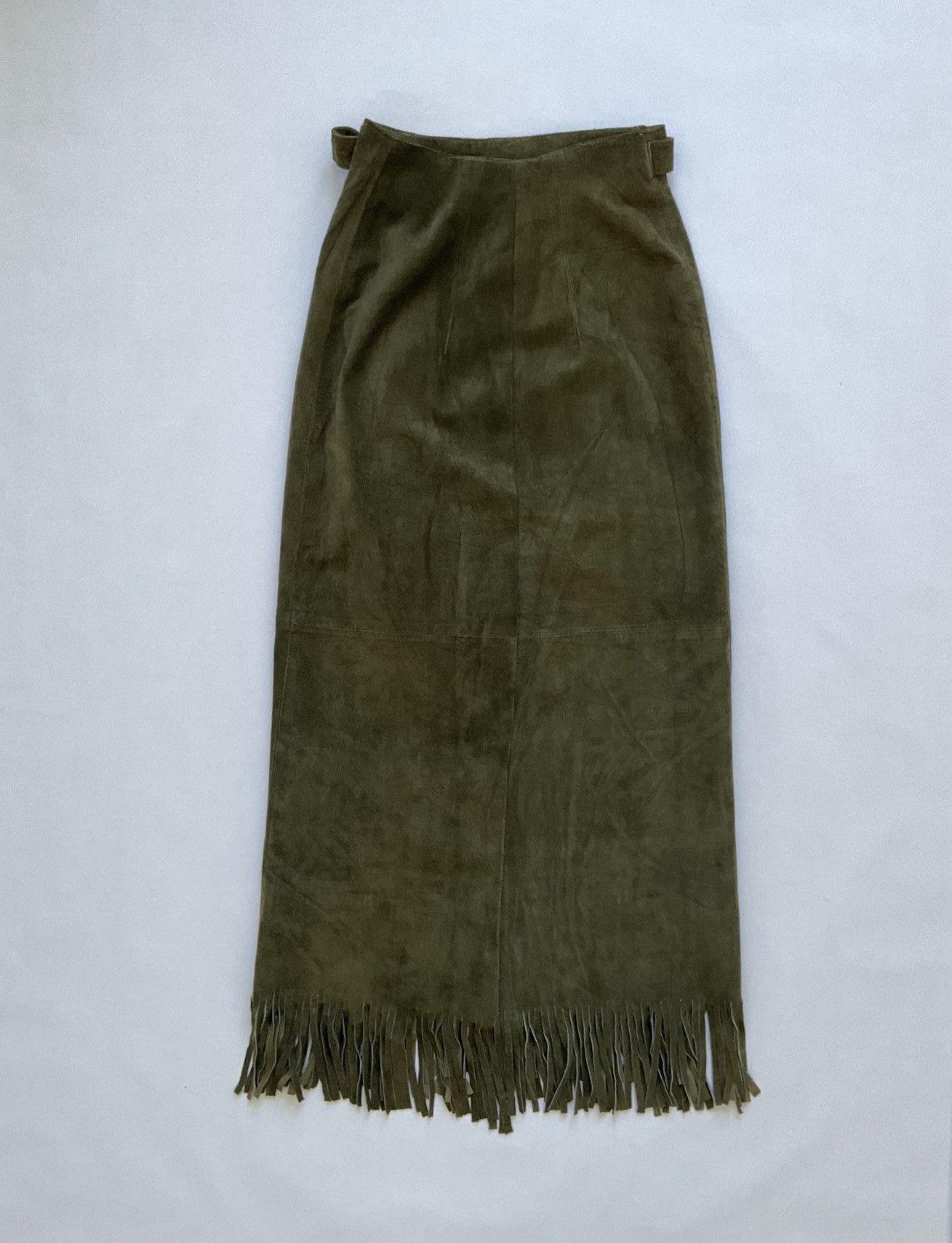 Vintage Suede wrap skirt with bangs Size 26" / US 2 / IT 38 - 10 Thumbnail