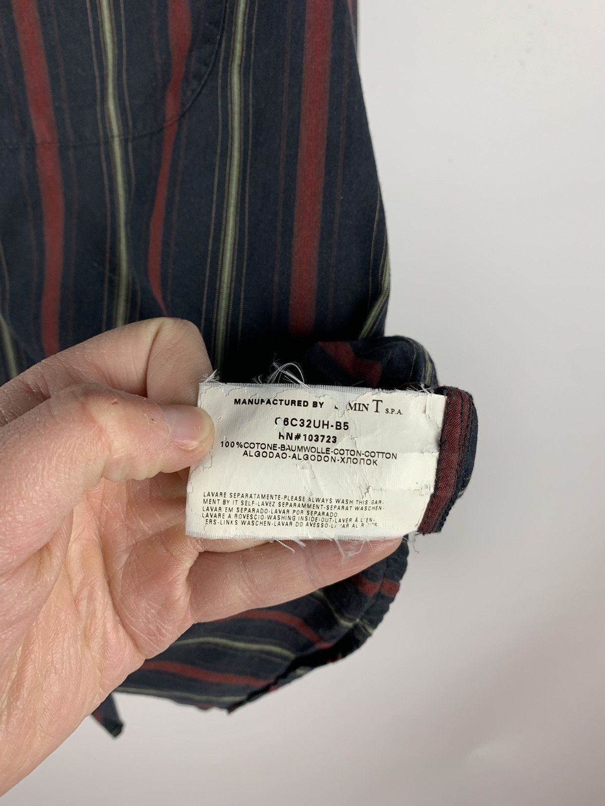Armani Vintage Armani Jeans Striped Shirt Mens Avant-Garde Top Y2K Size US L / EU 52-54 / 3 - 10 Thumbnail