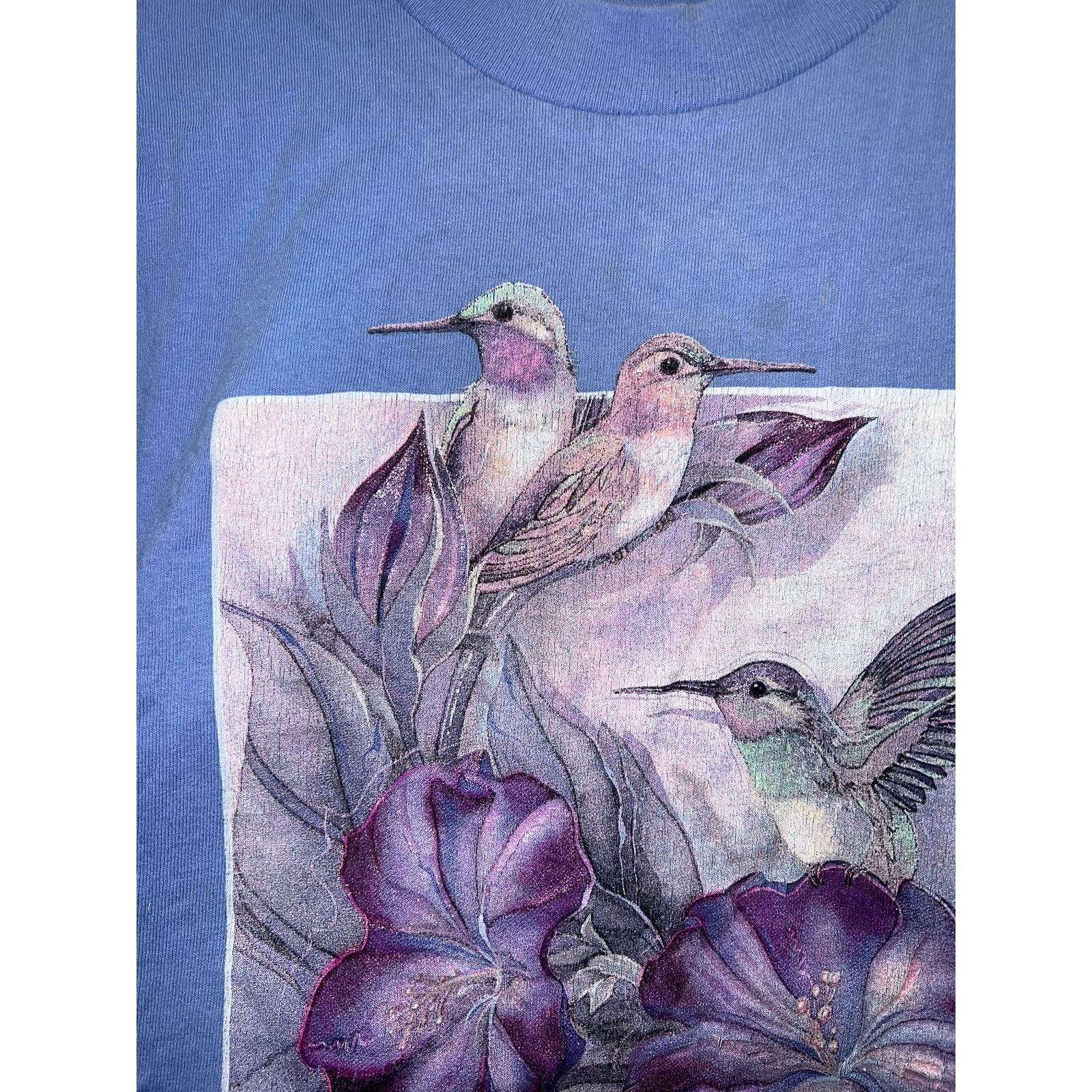 Port & Company Vintage Hummingbird Shirt Hummer Time Bird Flower Tee VTG M Size US M / EU 48-50 / 2 - 3 Thumbnail