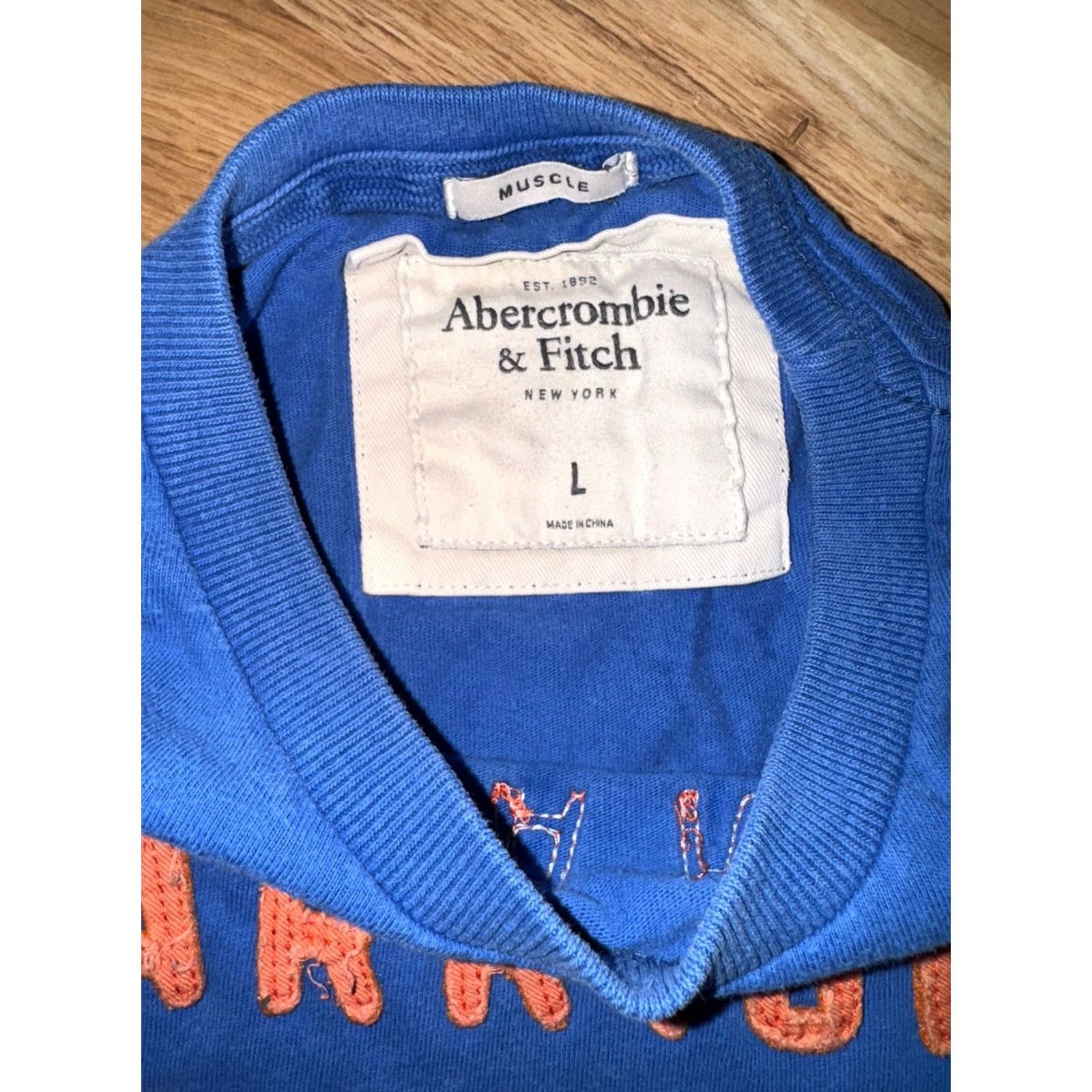 Abercrombie & Fitch VINTAGE Abercrombie Fitch T-Shirt Adult L Blue Embroidered Saranac Warriors Size US L / EU 52-54 / 3 - 2 Thumbnail
