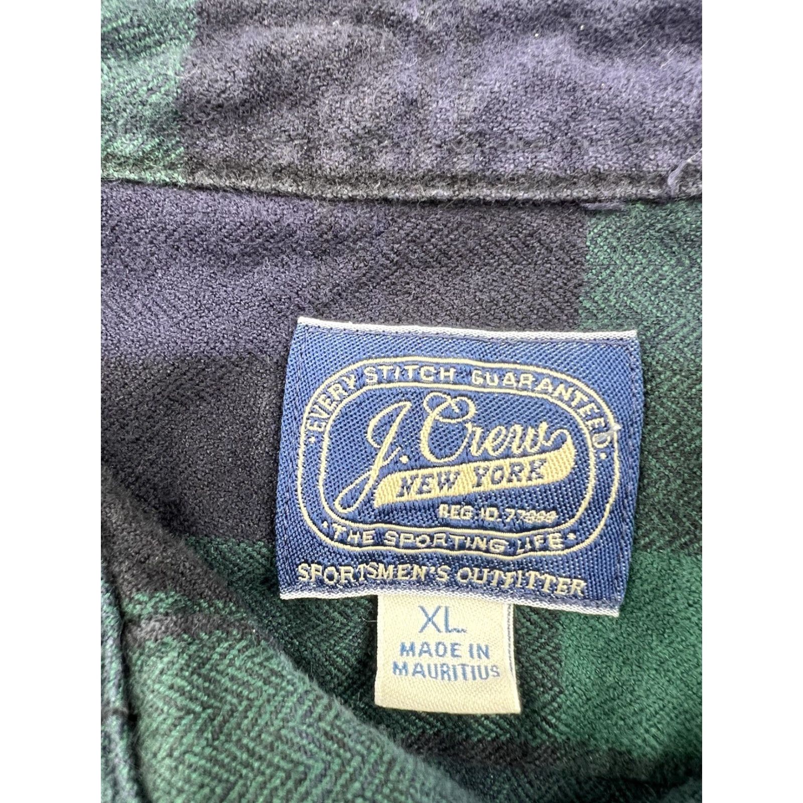 J.Crew VINTAGE J.CREW Plaid Button-Up Shirt Cropped Blue Green Flannel | Size XL | Men Size US XL / EU 56 / 4 - 5 Thumbnail