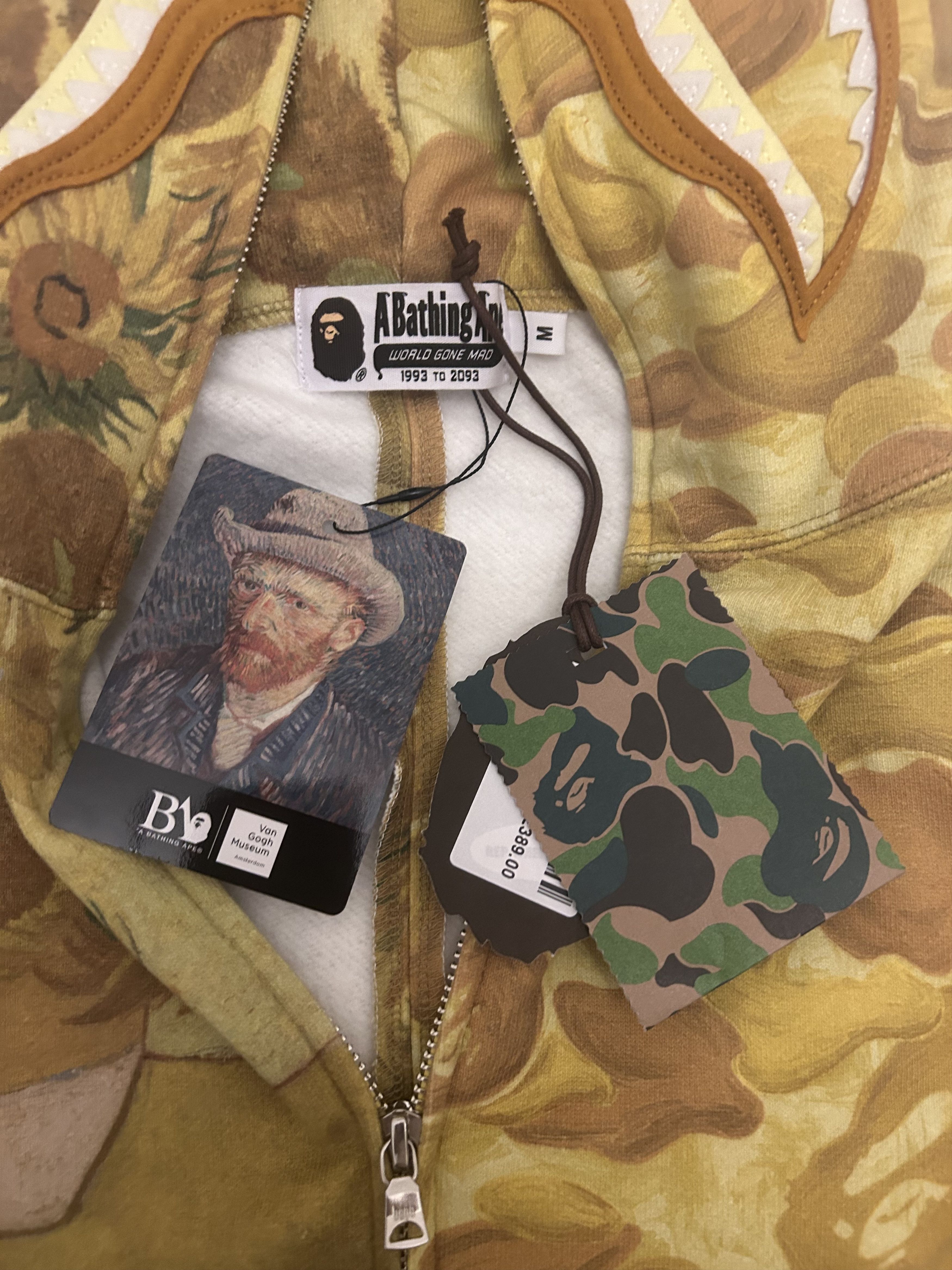 Bape BAPE x Van Gogh Museum Shark Full Zip Hoodie Size US M / EU 48-50 / 2 - 2 Thumbnail
