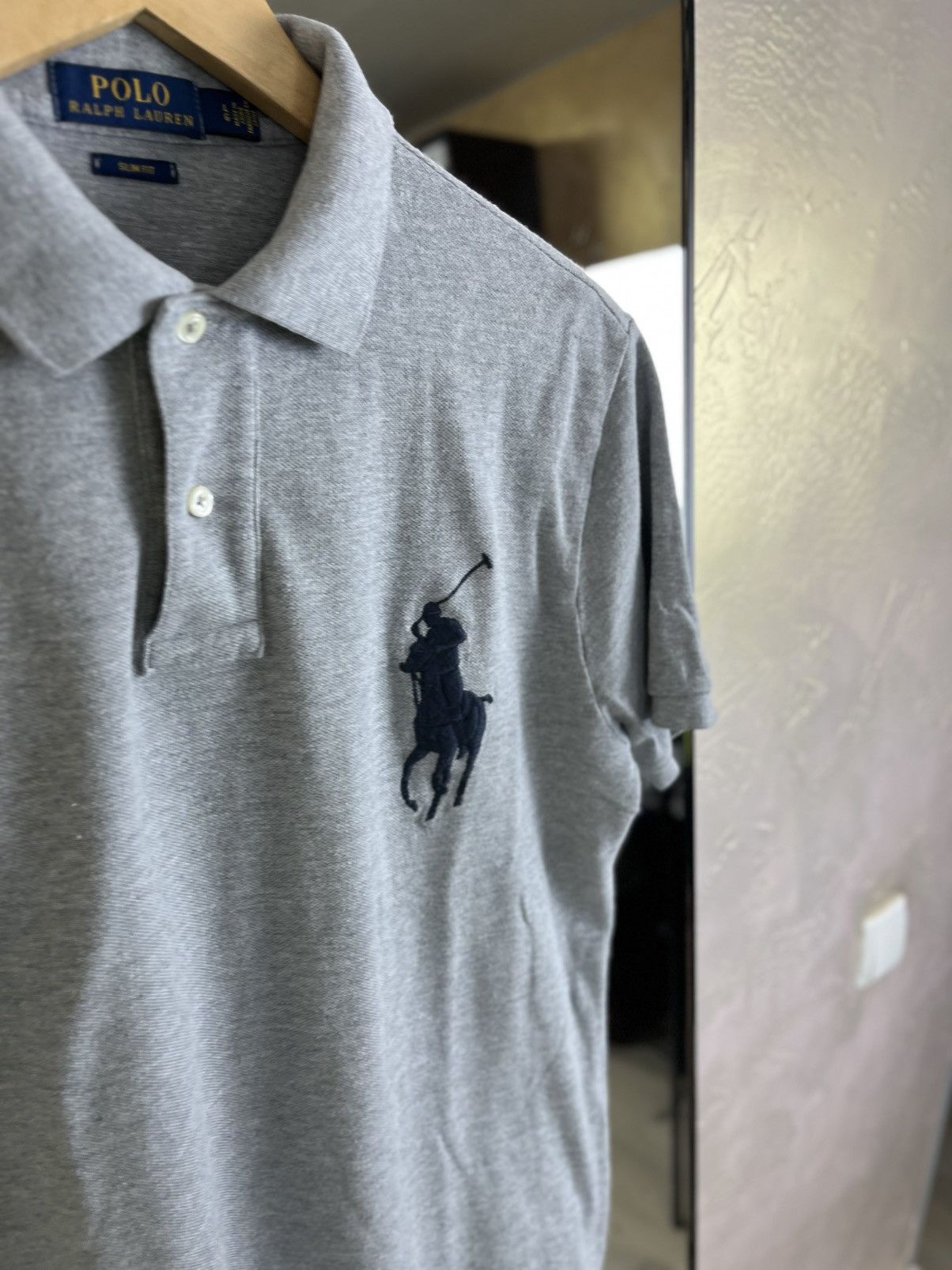 Polo Ralph Lauren Polo Ralph Lauren Big Pony Slim Fit Mesh Polo Grey #3 Size US L / EU 52-54 / 3 - 3 Thumbnail