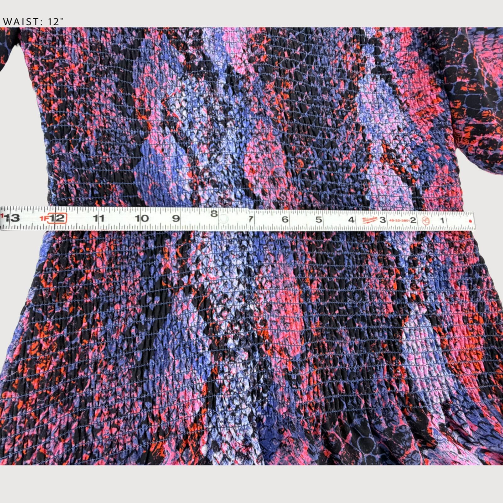 Packer Shoes Parker Snake Print Smocked Mini Dress Long Sleeve Purple XS Size XS / US 0-2 / IT 36-38 - 8 Thumbnail