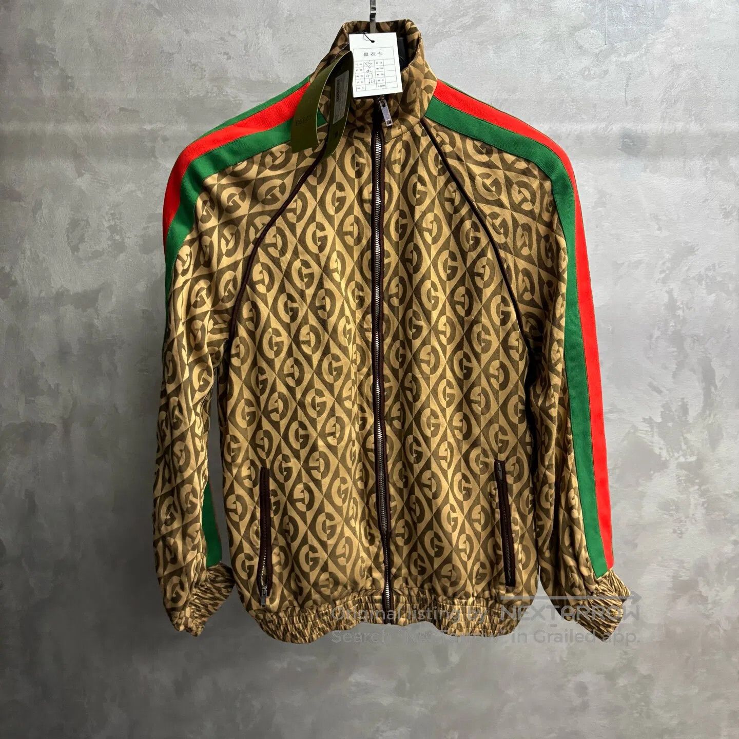 Gucci Guicci Brown striped patterned diamond-jacket coat| Size US XS / EU 42 / 0 - 1 Thumbnail