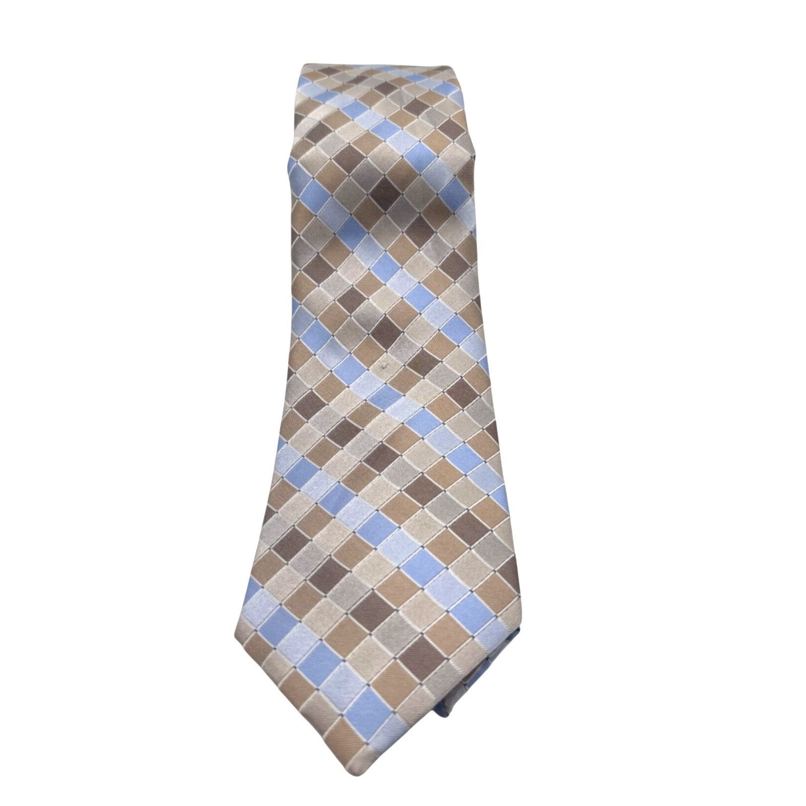 Perry Ellis Perry Ellis Portfolio Stolk Geo Slim Silk Necktie, Taupe, O Size ONE SIZE - 4 Thumbnail