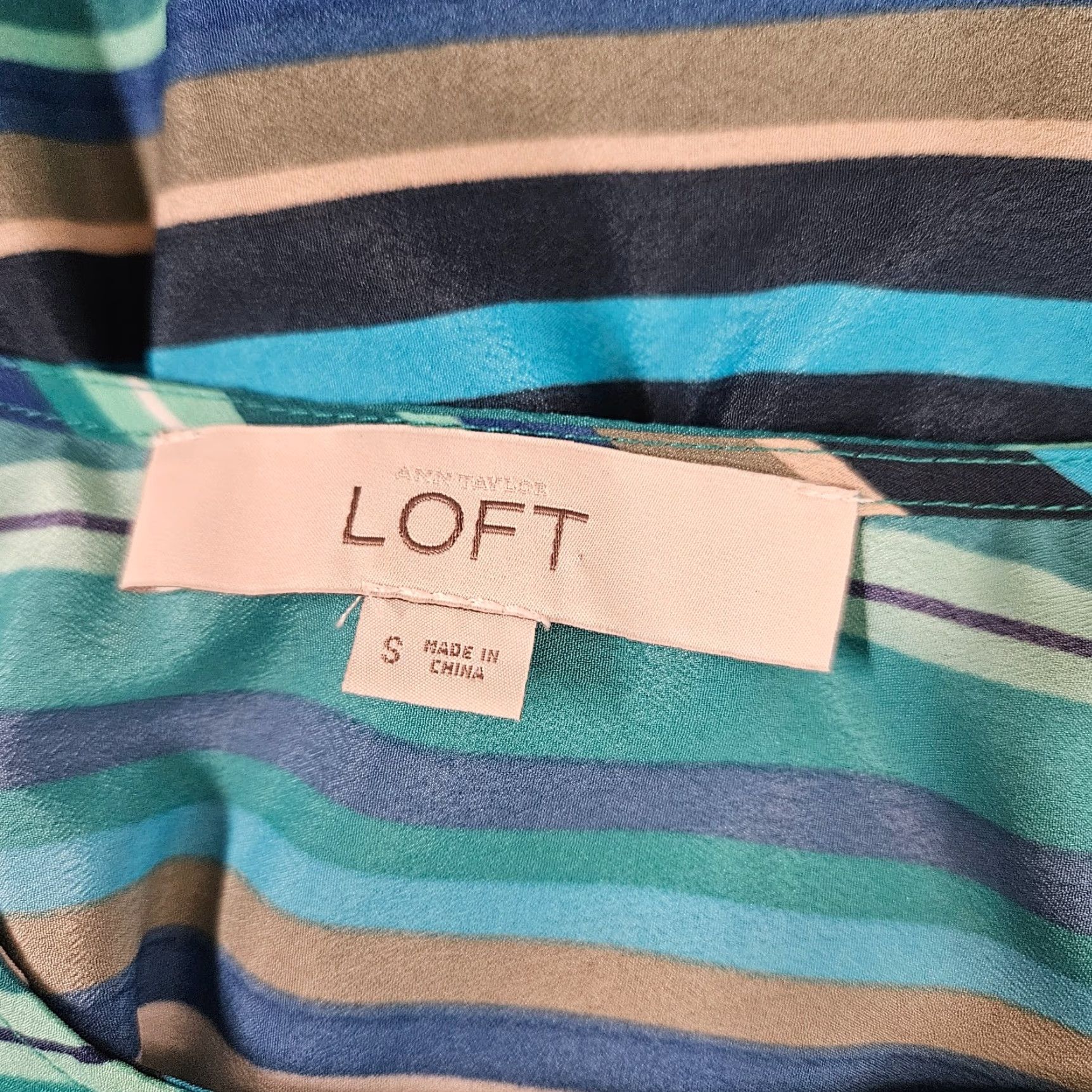 Loft LOFT Ann Taylor Womens Dress Stripe Sleeveless Scoop Neck Blue Green Sz S Short Tank Dress Womens Size S / US 4 / IT 40 - 6 Thumbnail