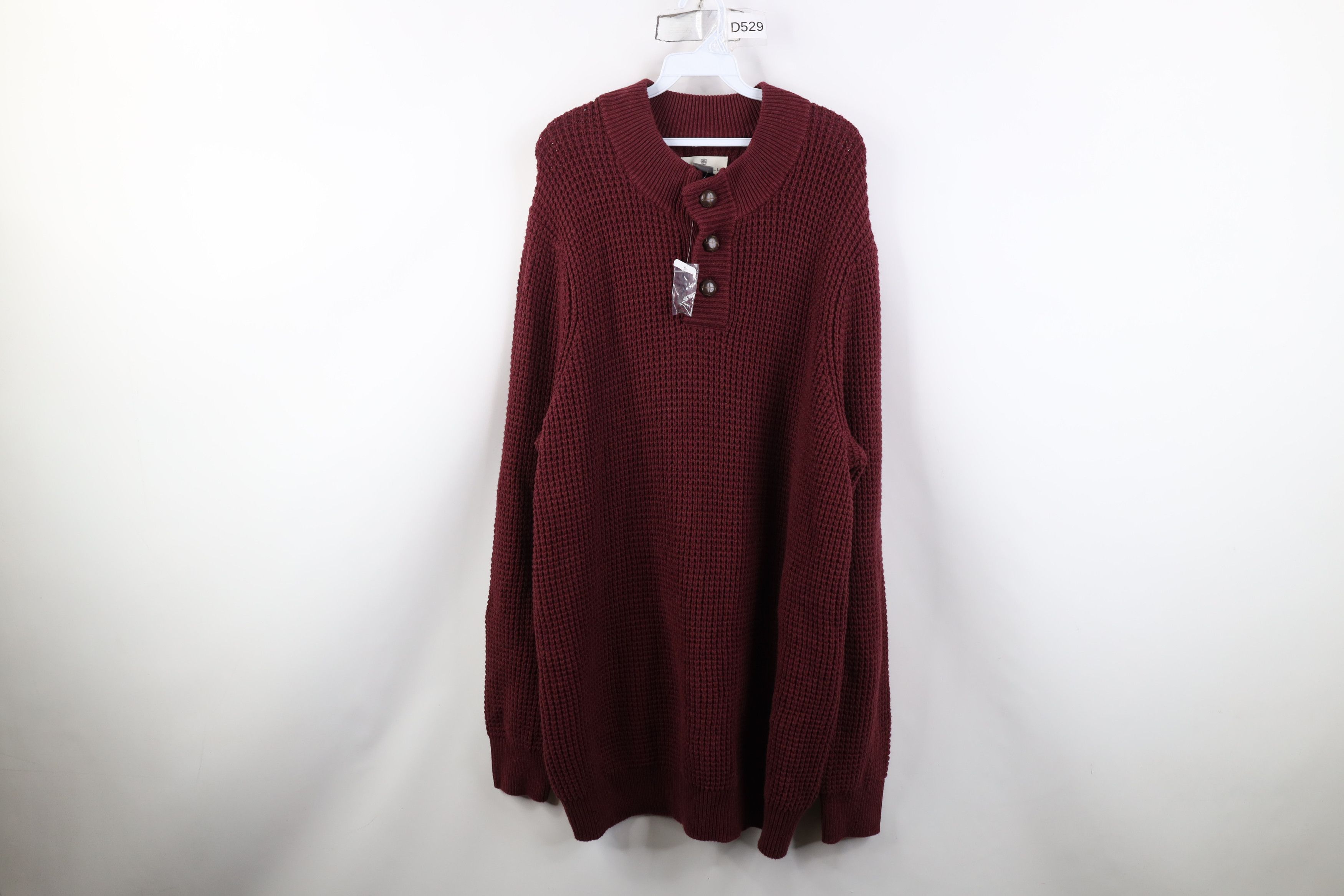 Vintage Deadstock Vintage Y2K Heavyweight Thermal Henley Sweater Size US XXL / EU 58 / 5 - 1 Thumbnail