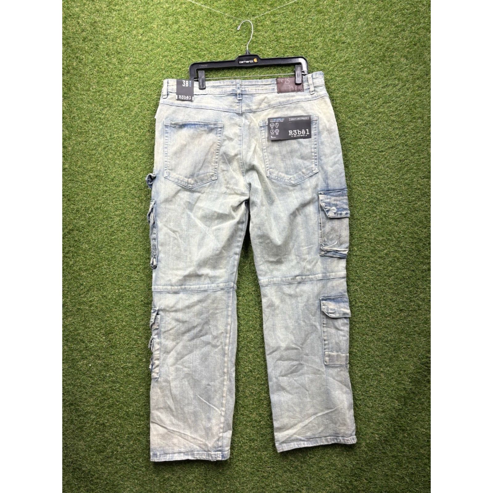 Vintage Rebel Vengeance Cargo Jeans Mens 38 Alternative Rapper Baggy Loose Fit NWT Size US 38 / EU 54 - 2 Thumbnail
