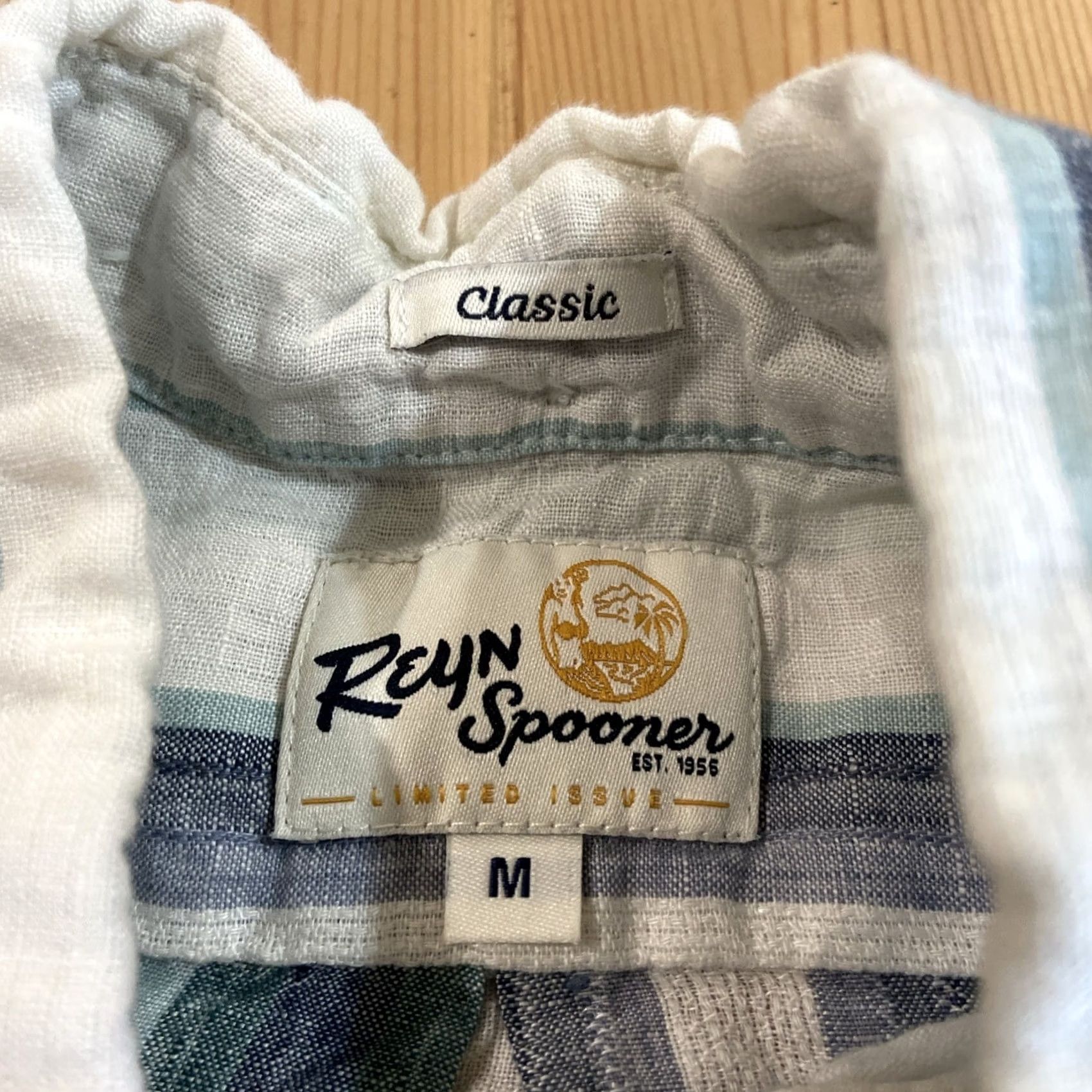 Reyn Spooner Reyn Spooner Shirt Mens Medium Striped Linen Button-Down Lightweight Graphic Print Nautical Hawaiian Gray Size US M / EU 48-50 / 2 - 2 Thumbnail
