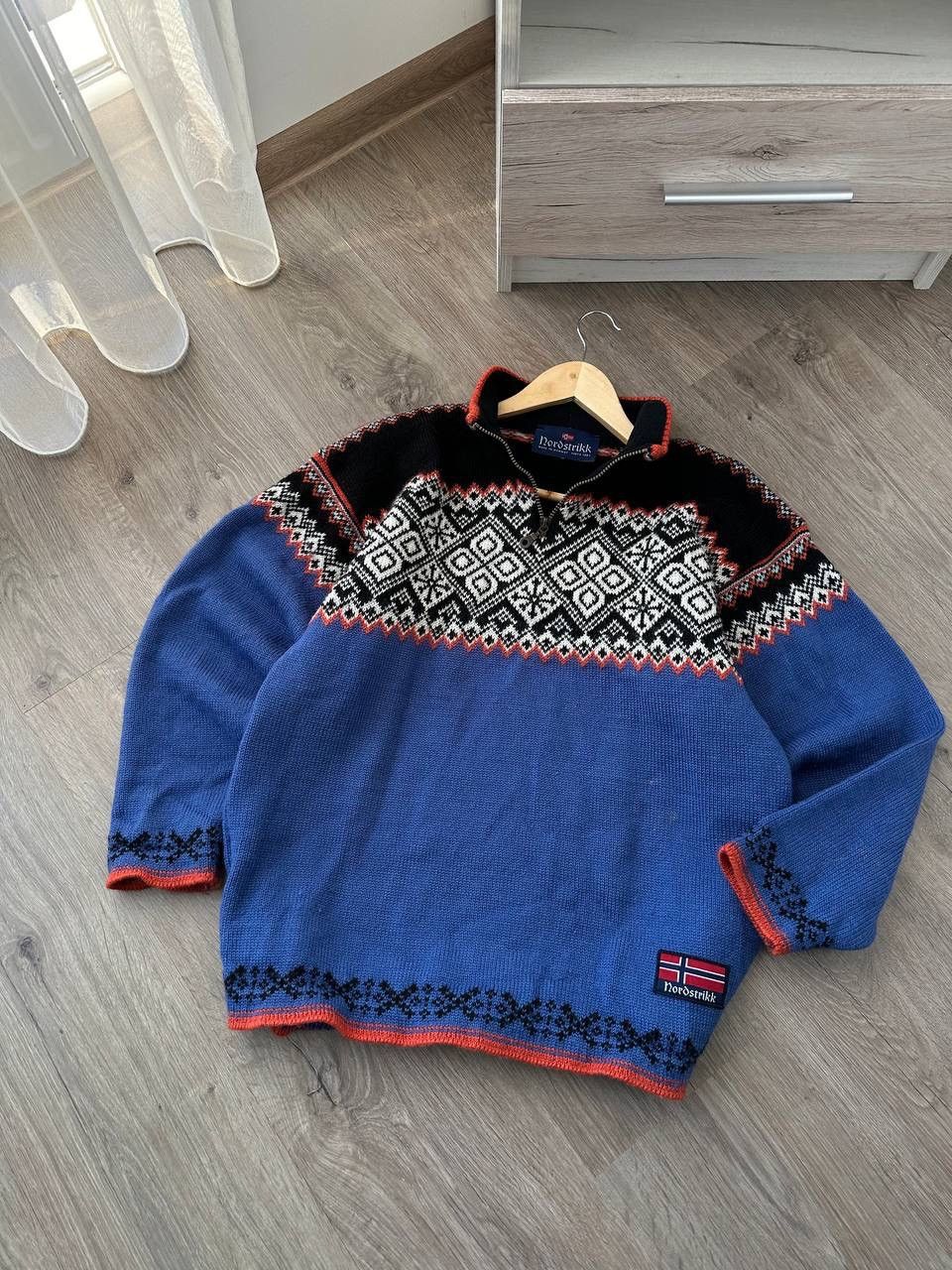 Vintage Vintage Nordstrikk Norway Wool Knit Blue Sweater Size US M / EU 48-50 / 2 - 5 Thumbnail