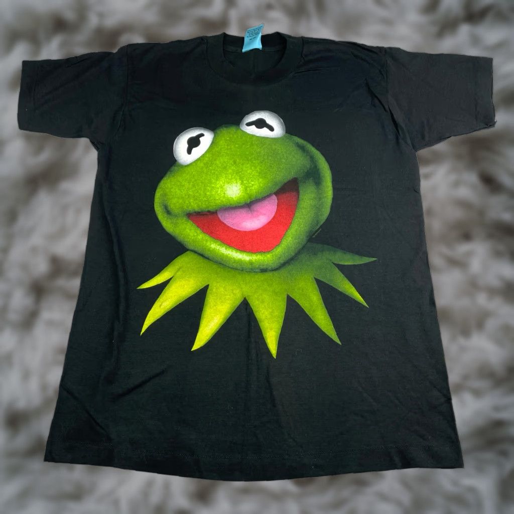 Vintage VTG Kermit The Frog Big Face 100% Oats T-Shirt Men M Black 100% Cotton Short Sleeve Single Stitch Crew Neck USA 90s Cartoon Vintage Mens Size US M / EU 48-50 / 2 - 1 Thumbnail