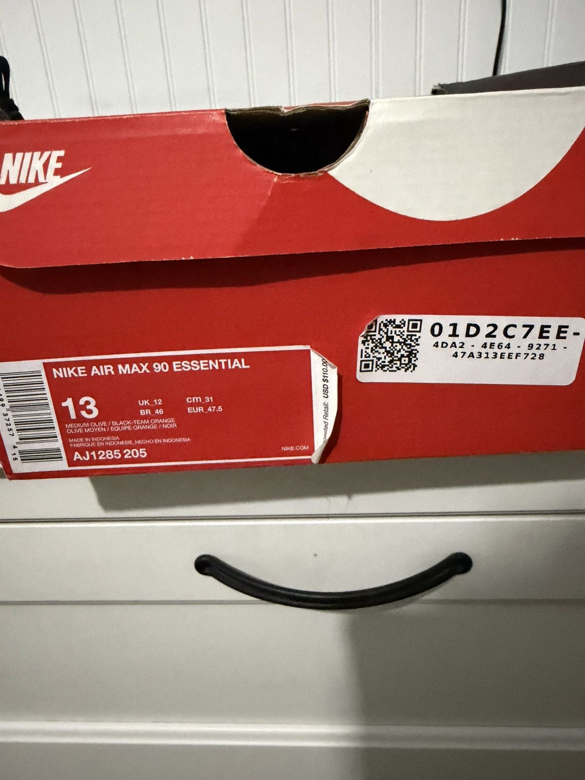 Nike Nike Air Max 90 Medium Olive Black Team Orange Size US 13 / EU 46 - 8 Thumbnail