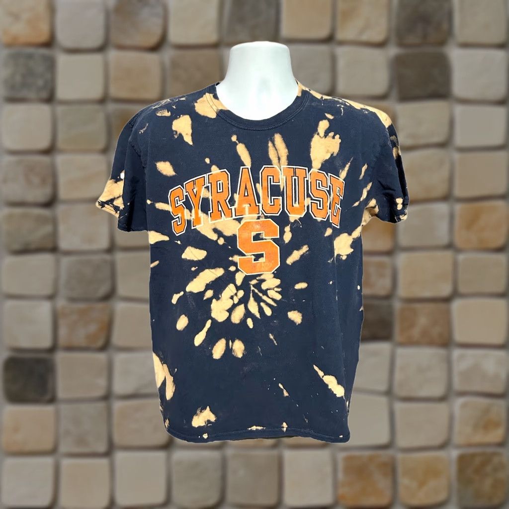 Gildan VTG Syracuse University Tie Dye Shirt Adult Large Navy Orange Gildan Heavy Cotton Graphic Print Crew Neck Short Sleeve Unisex Adults Size US L / EU 52-54 / 3 - 1 Thumbnail