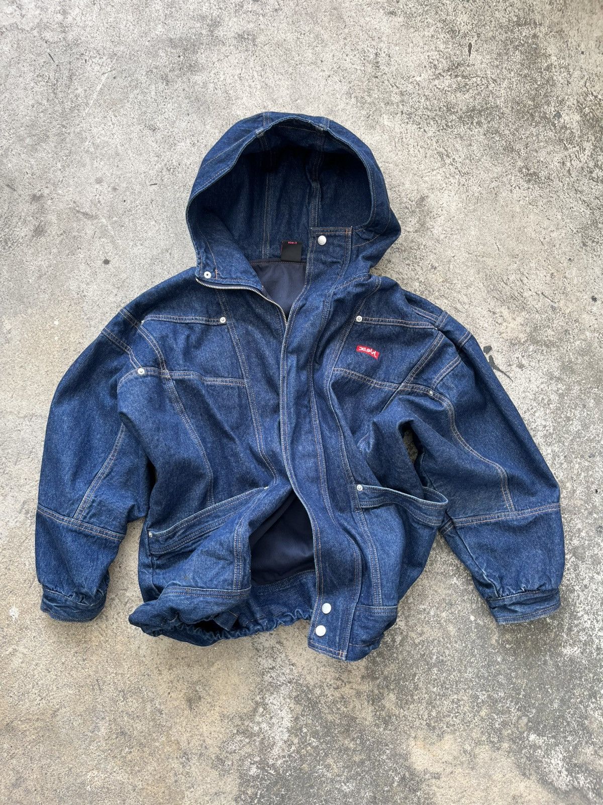 Japanese Brand 💥X-GIRL Bomber Hoodie Denim Jacket /Kapital style Size US XL / EU 56 / 4 - 2 Thumbnail