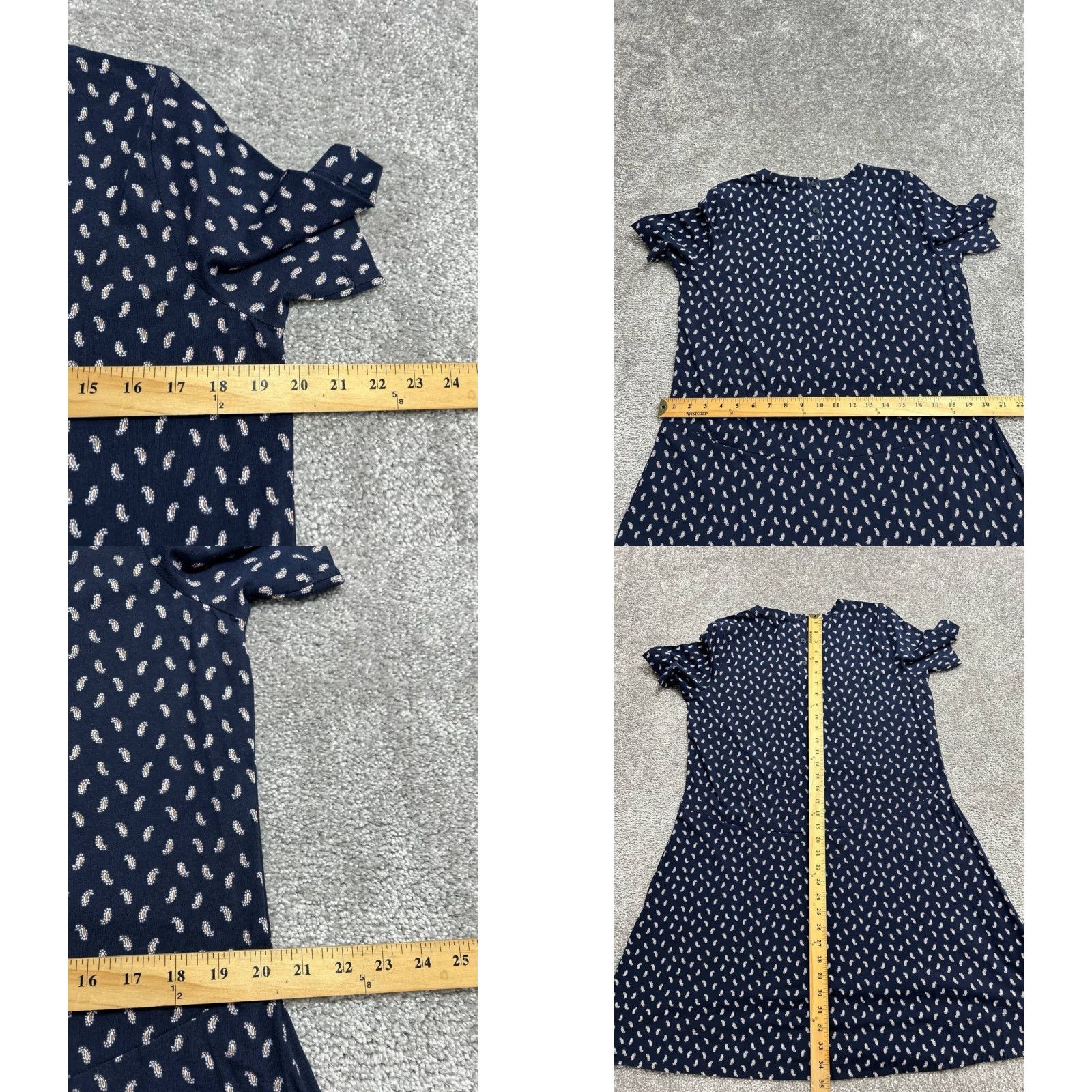 Loft LOFT Seamed Mini Dress Womens M Blue Paisley Print Cotton Stretch New Size M / US 6-8 / IT 42-44 - 8 Thumbnail