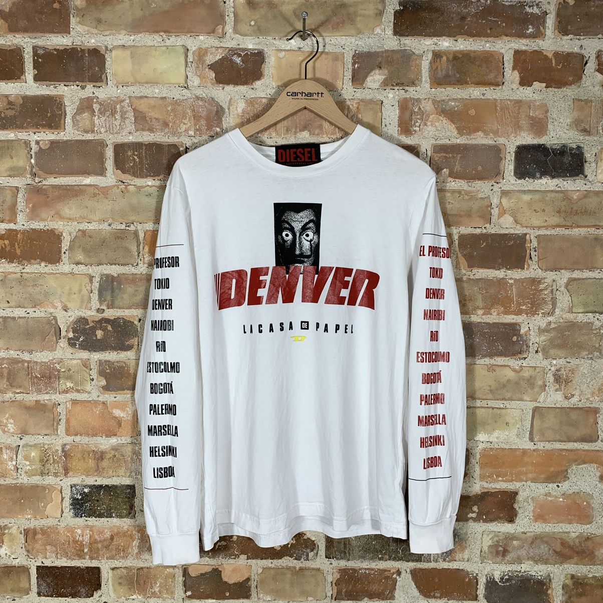 Diesel × Vintage Diesel La casa de papel avant garde longsleeve t shirt tee Size US L / EU 52-54 / 3 - 1 Thumbnail