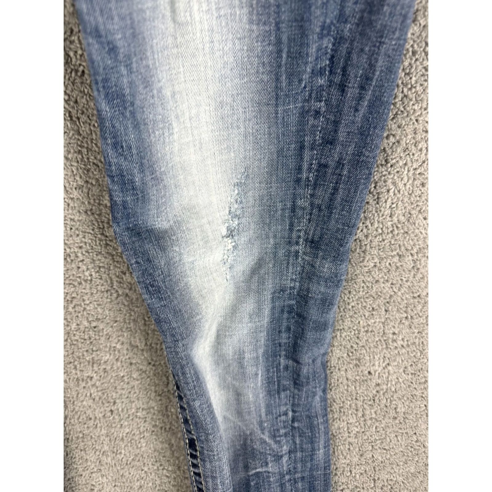Miss Me Miss Me Jeans Womens 26 Blue Ankle Cropped Skinny Distressed Embellished Slim Embroidered Pockets Size 26" / US 2 / IT 38 - 6 Thumbnail