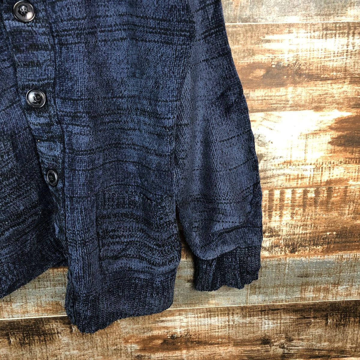 Homespun Knitwear Noble Dark Blue Cardigan Knitwear #A952 Size L / US 10 / IT 46 - 8 Thumbnail