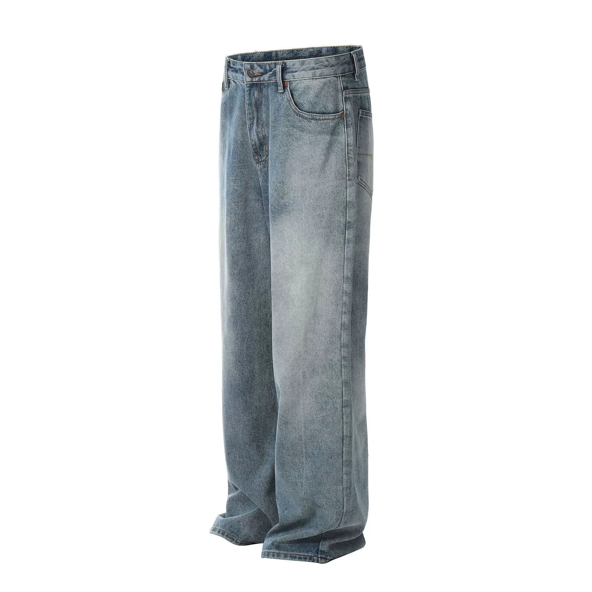 Japanese Brand × Vintage American retro fashion washed wide-leg simple loose jeans Size US 34 / EU 50 - 3 Thumbnail